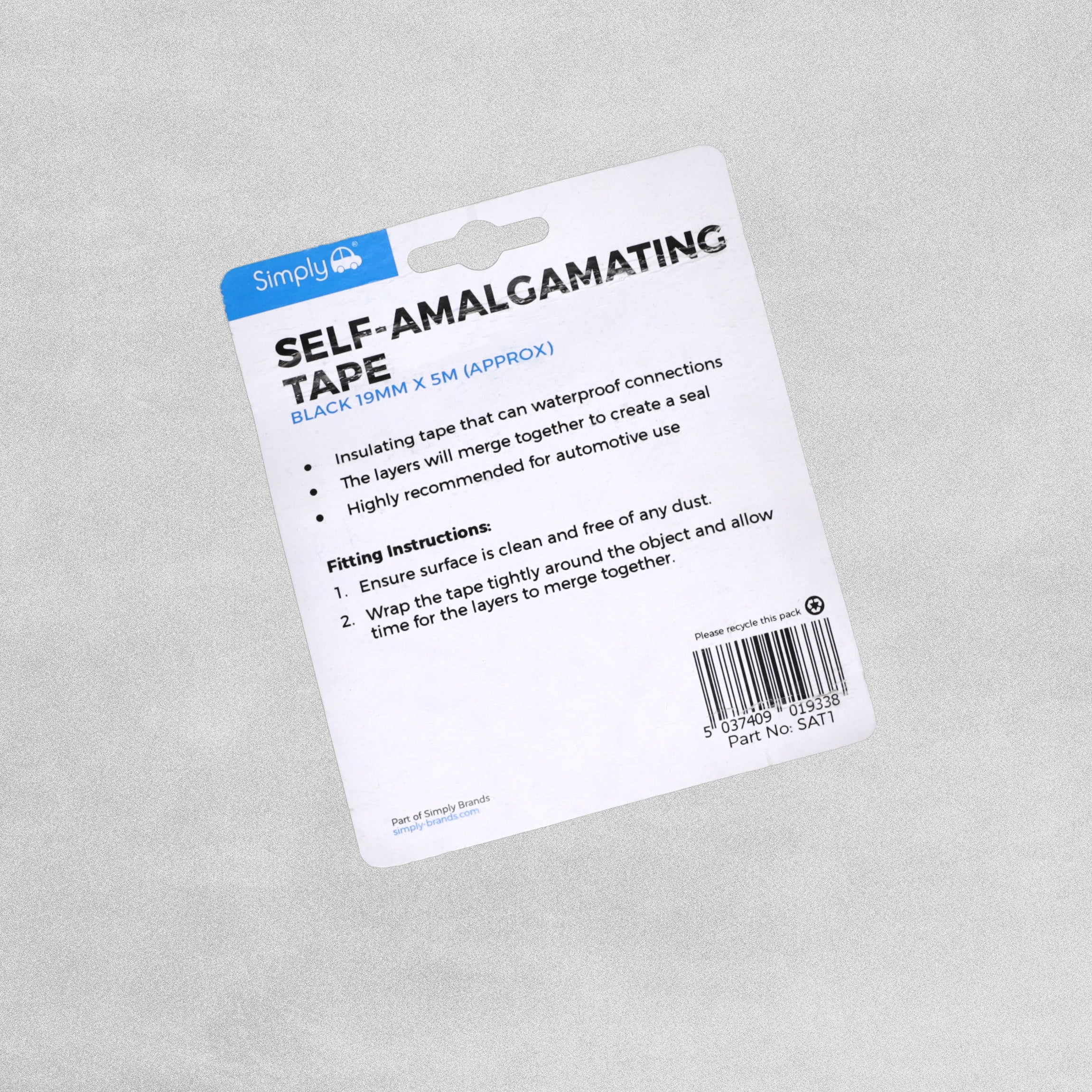 Simply Self-Amalgamating Tape Black 19mm x 5M