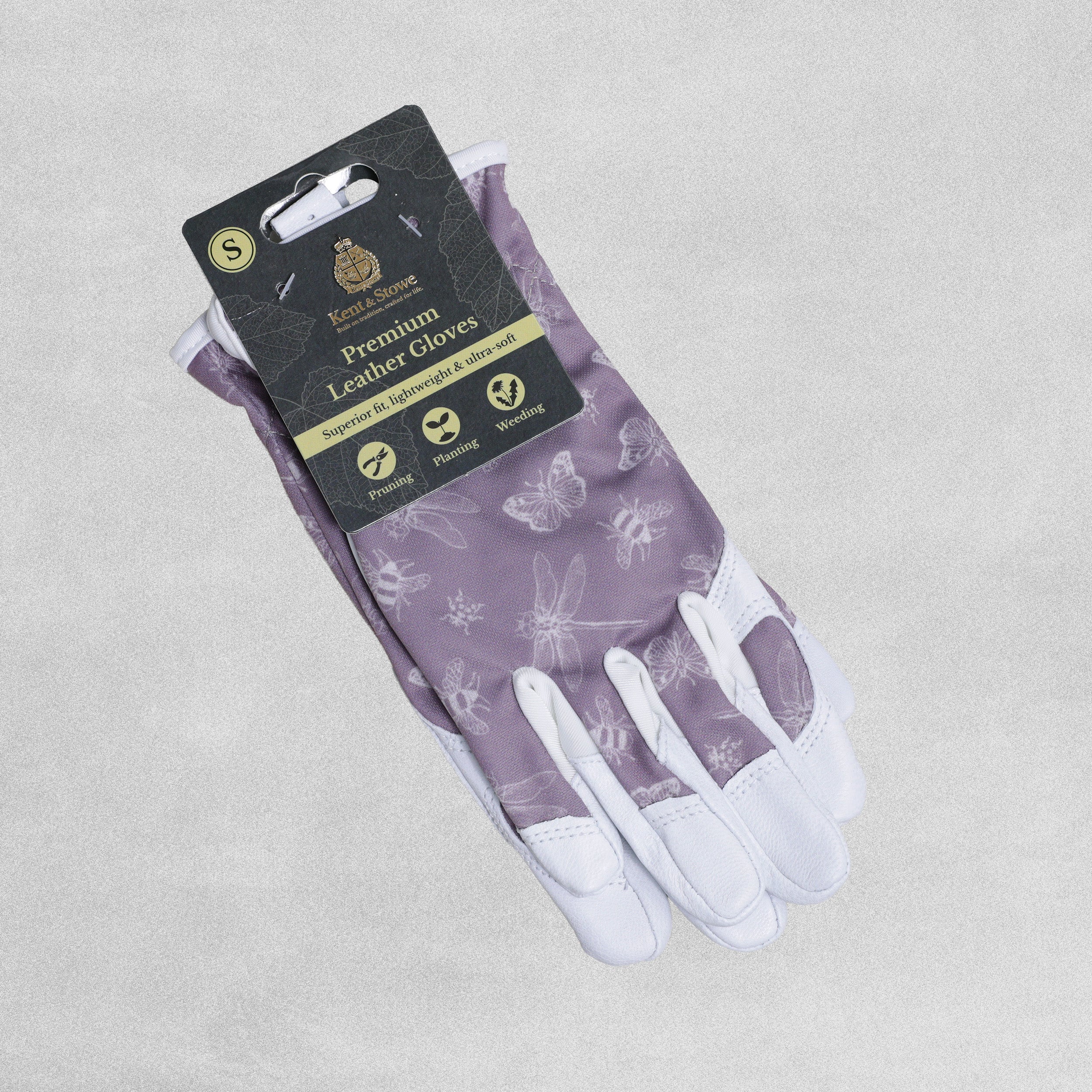 Premium Comfort Gloves Kent & Stowe Mauve Bees & Butterfly Design