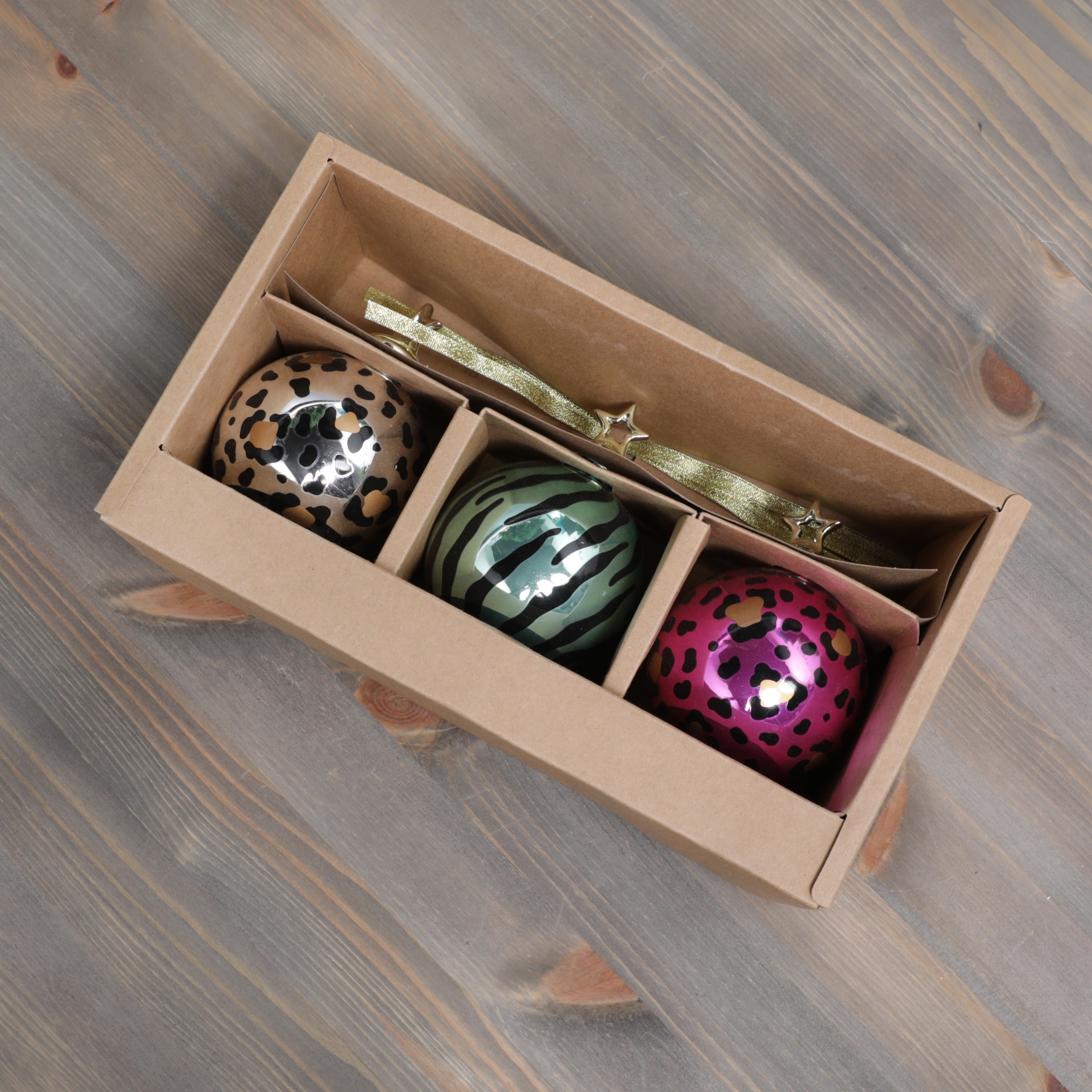 Loud Animal Print Baubles 3PK