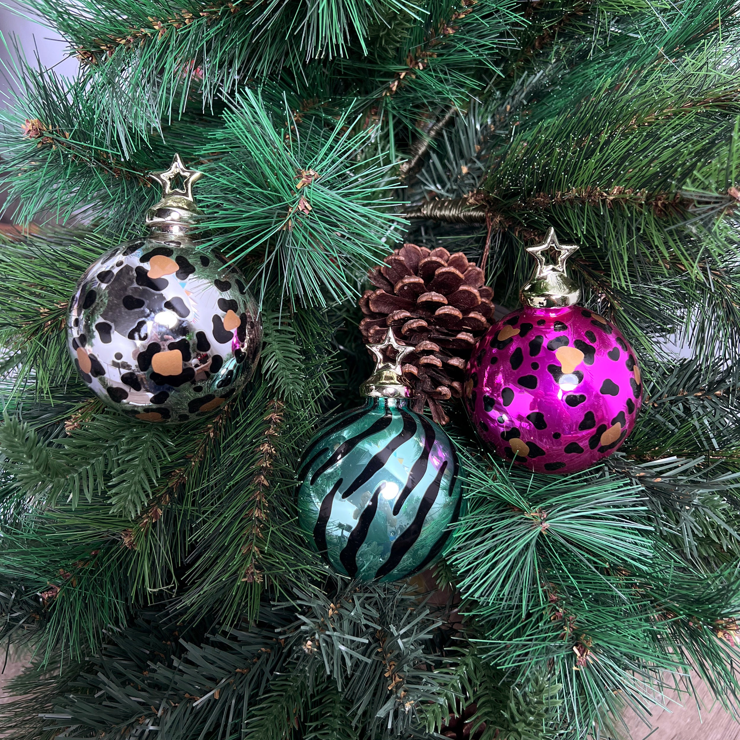 Loud Animal Print Baubles 3PK