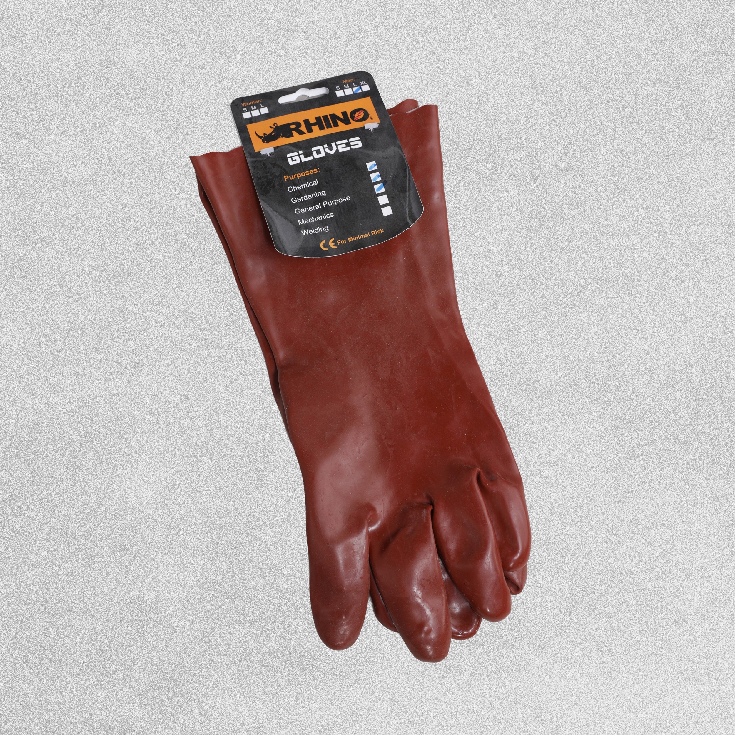 RHINO GP Chemical Glove Large Brown - long