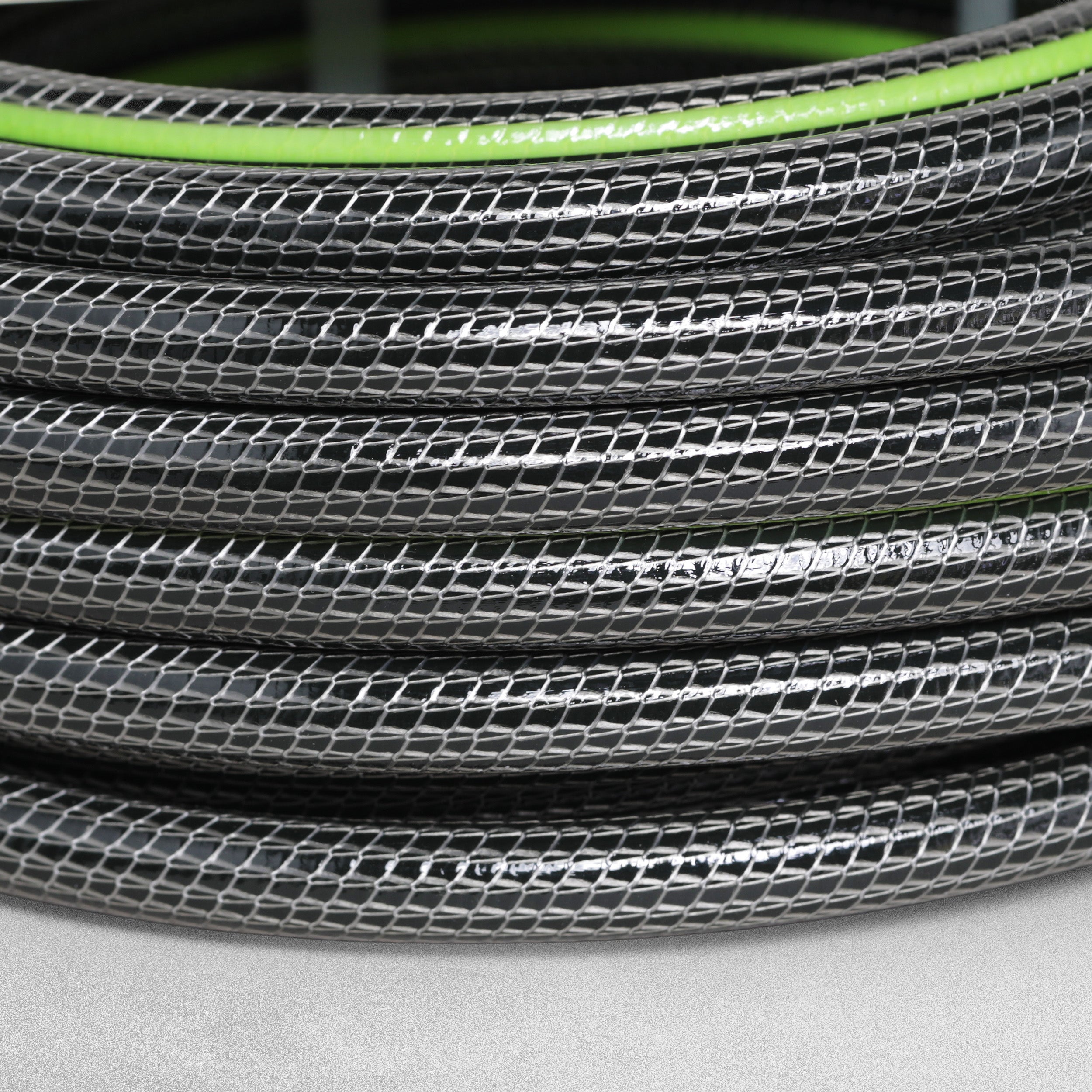 Flexible garden hose 17.5 M reinforced PVC 8 bar set of 4 tips