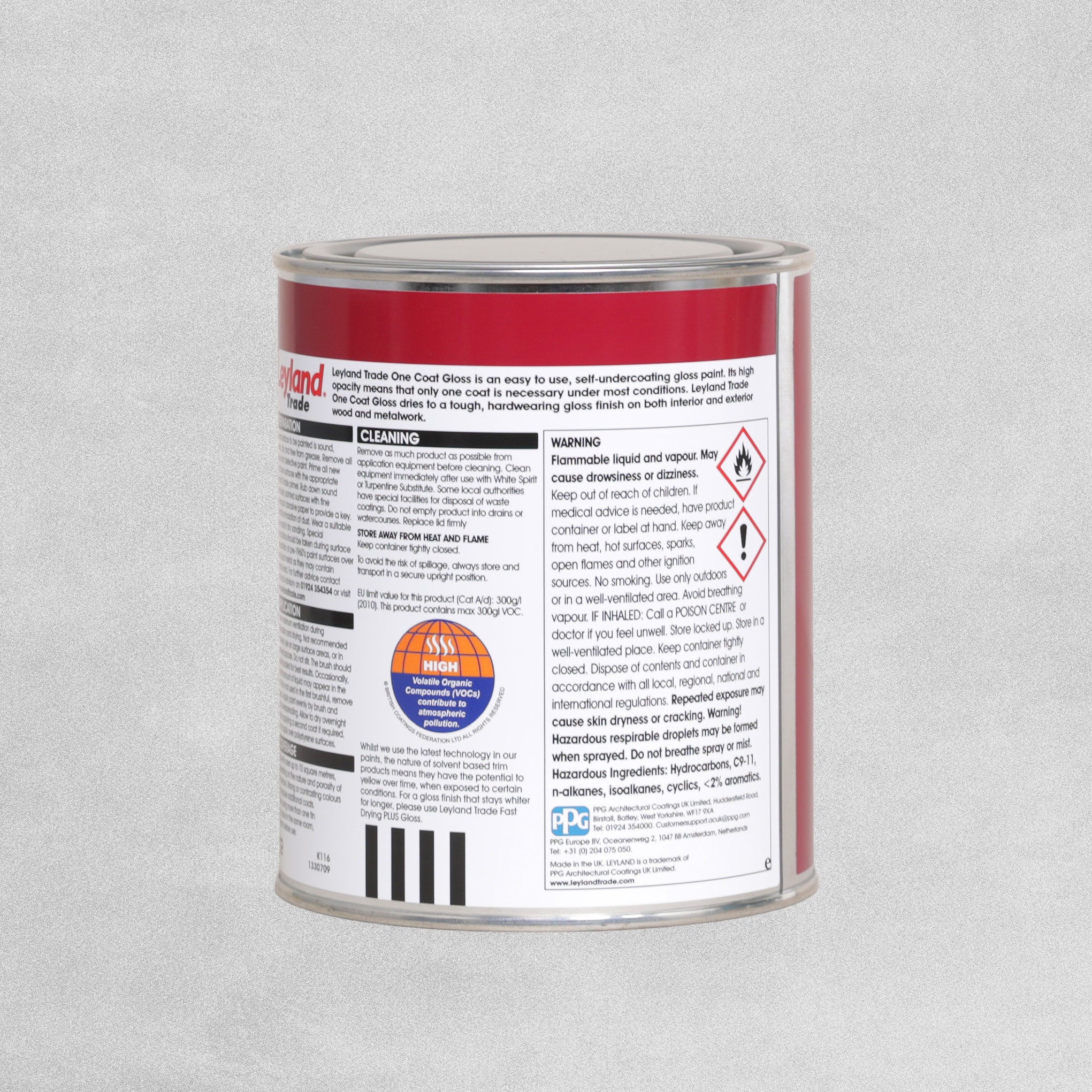 Leyland Trade One Coat Gloss Paint Black 750ml