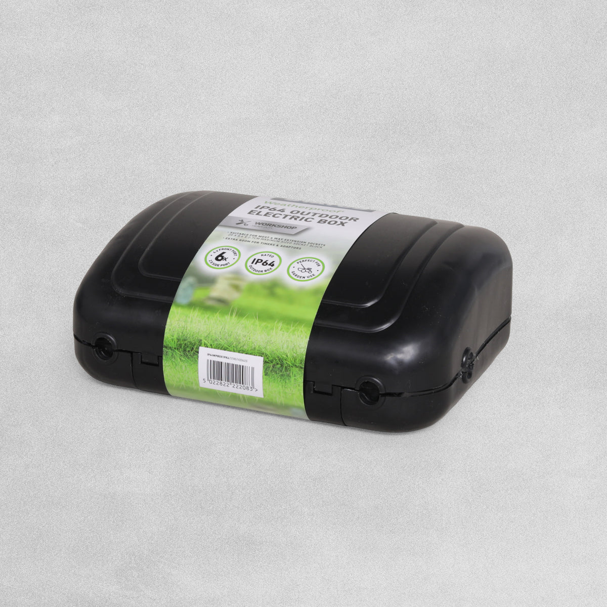 Status Weatherproof IP64 Outdoor Electric Box Black - 6 ports