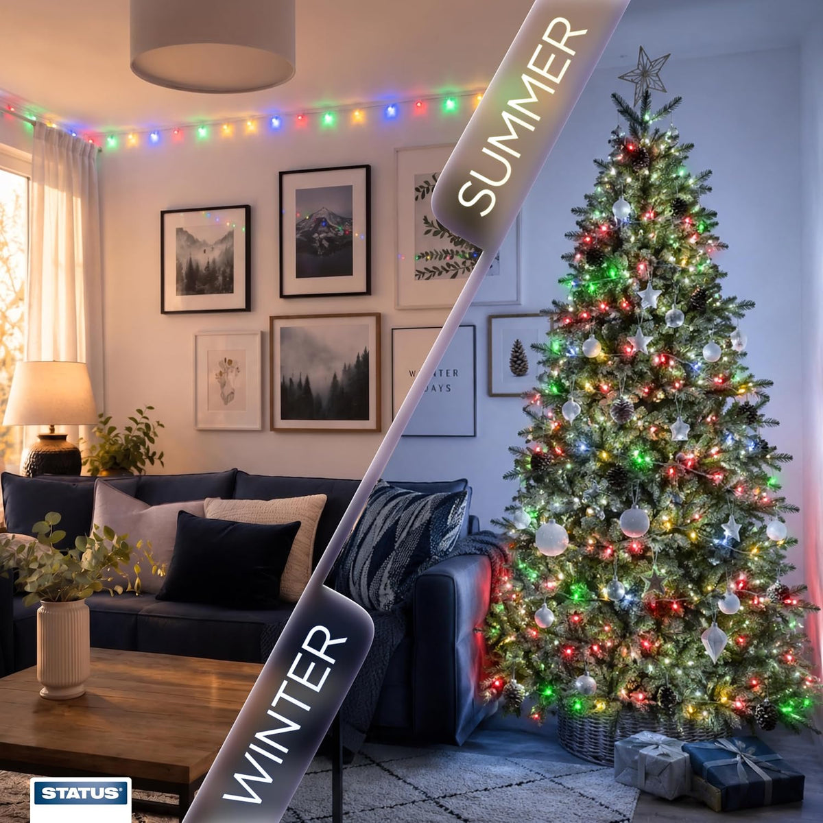 Status 480 Indoor / Outdoor LED String Lights CLUSTER - mains powered