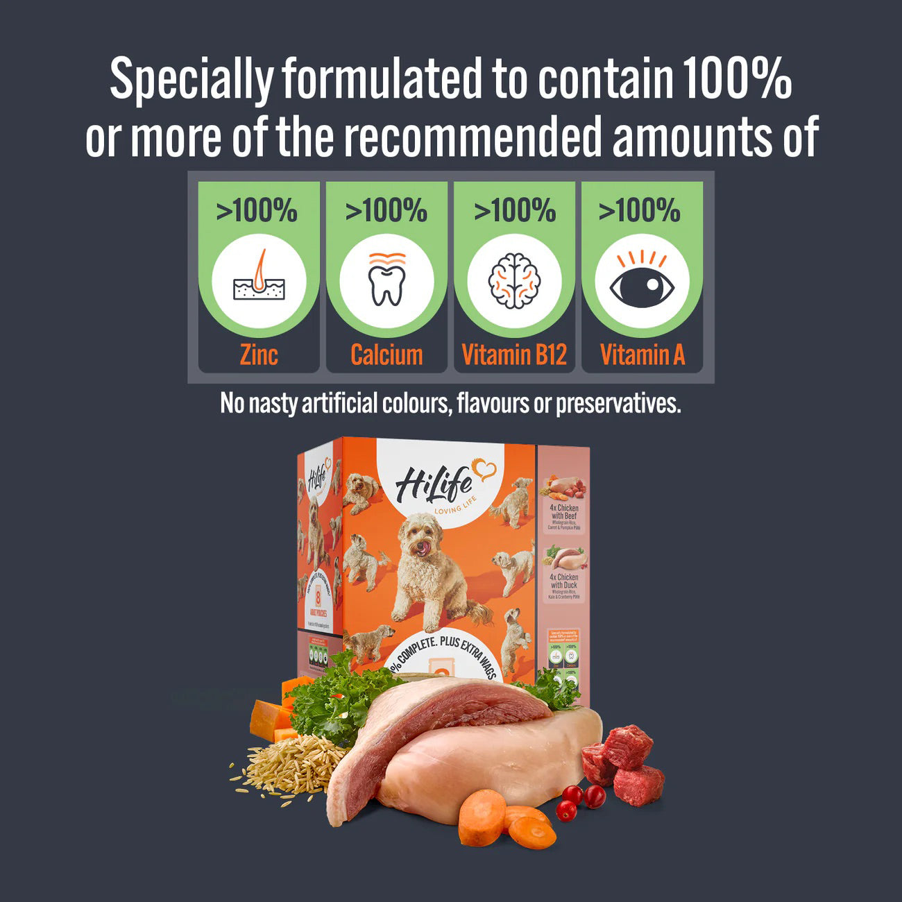 HiLife Adult Dog Food Pouches - 8pcs