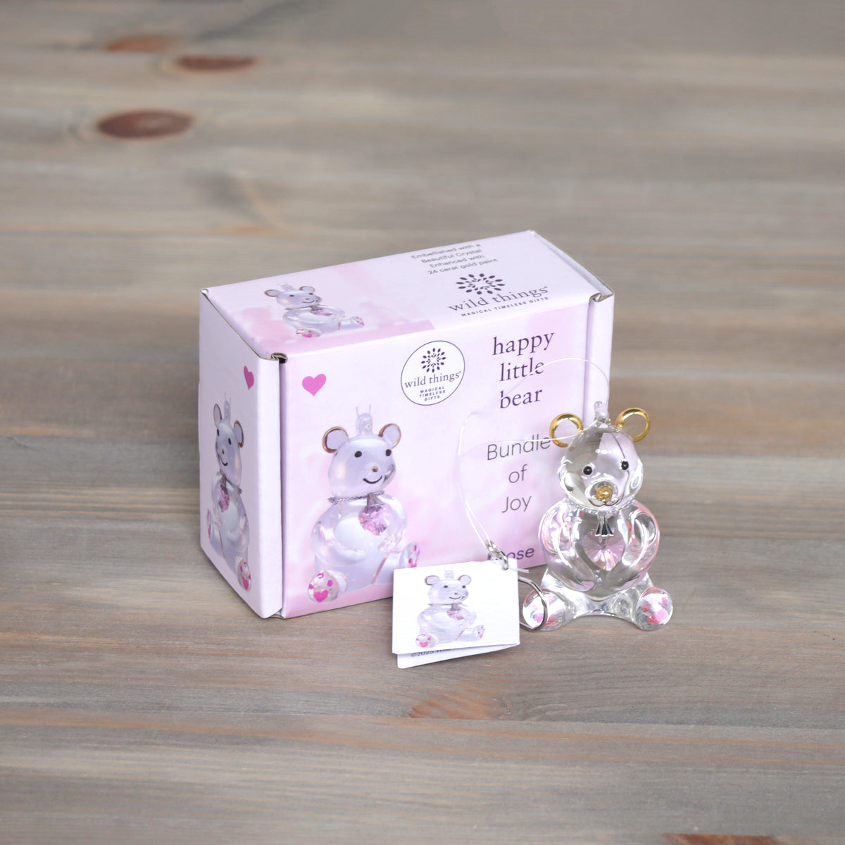 Wild Things Happy Little Bear Glass Decorations