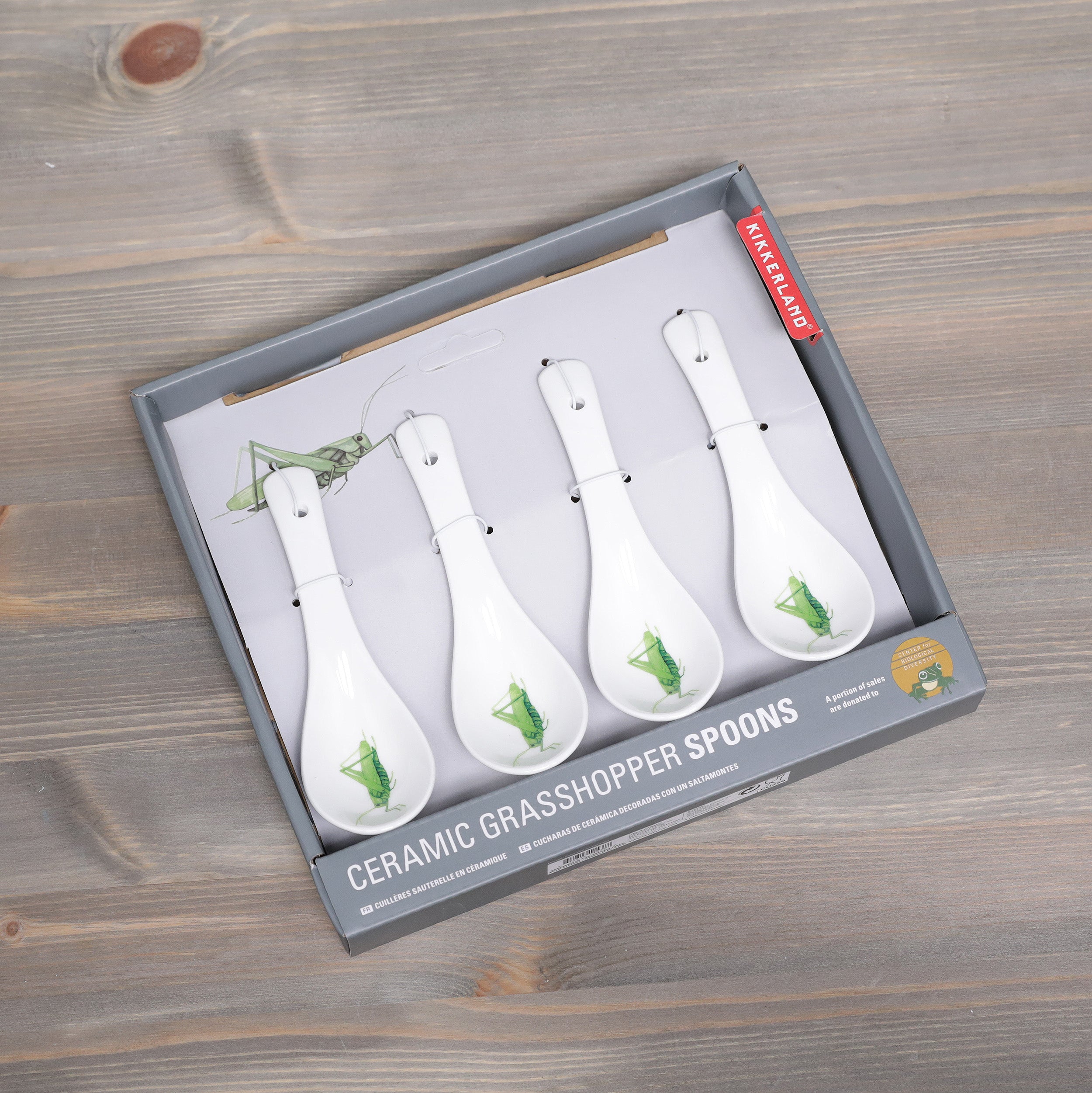 Kikkerland Ceramic Grasshopper Spoons 4pcs