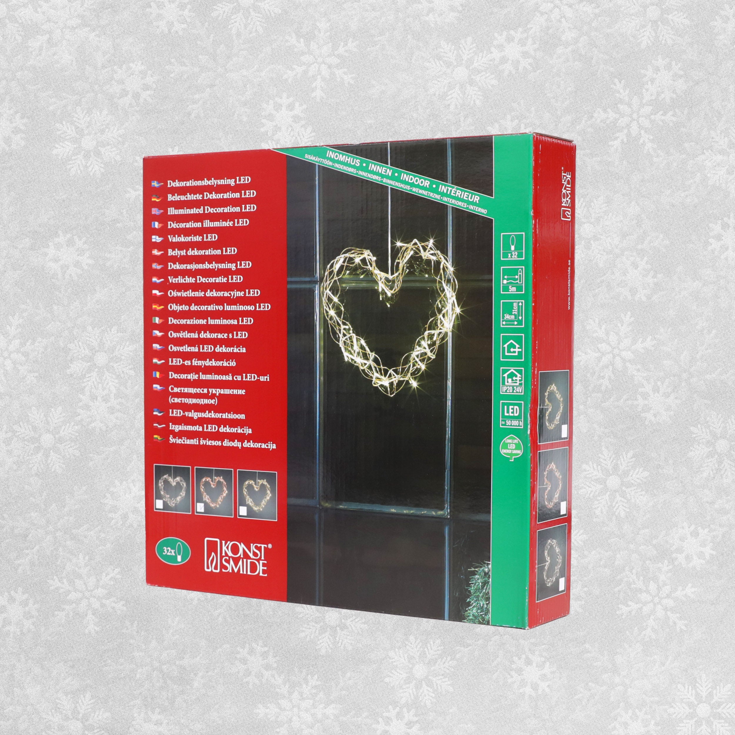 Heart wreath Konstsmide metal 34cm copper