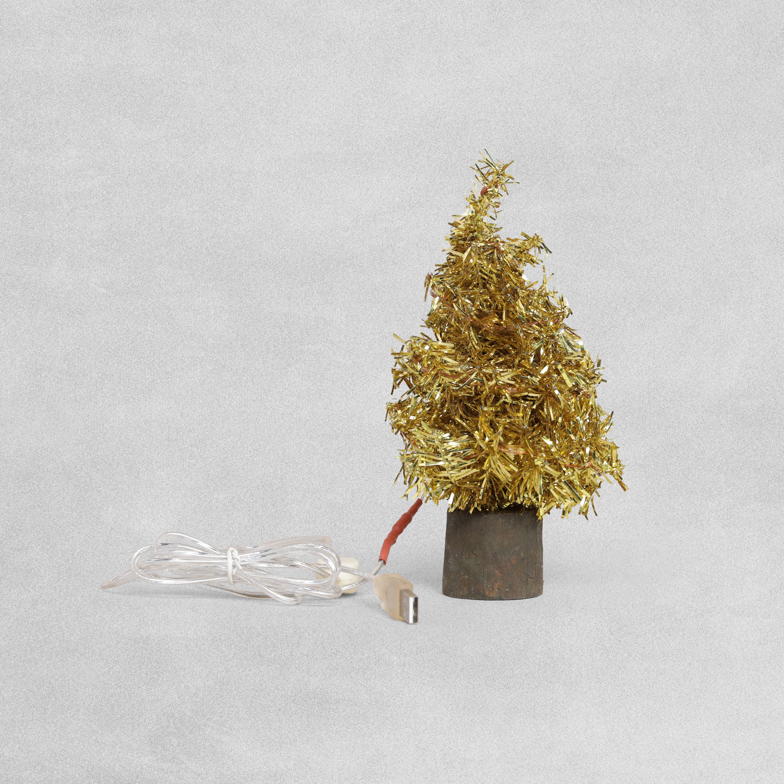 Konstsmide USB Christmas Lights Tinsel Tree with 20 White LEDs, One Size,