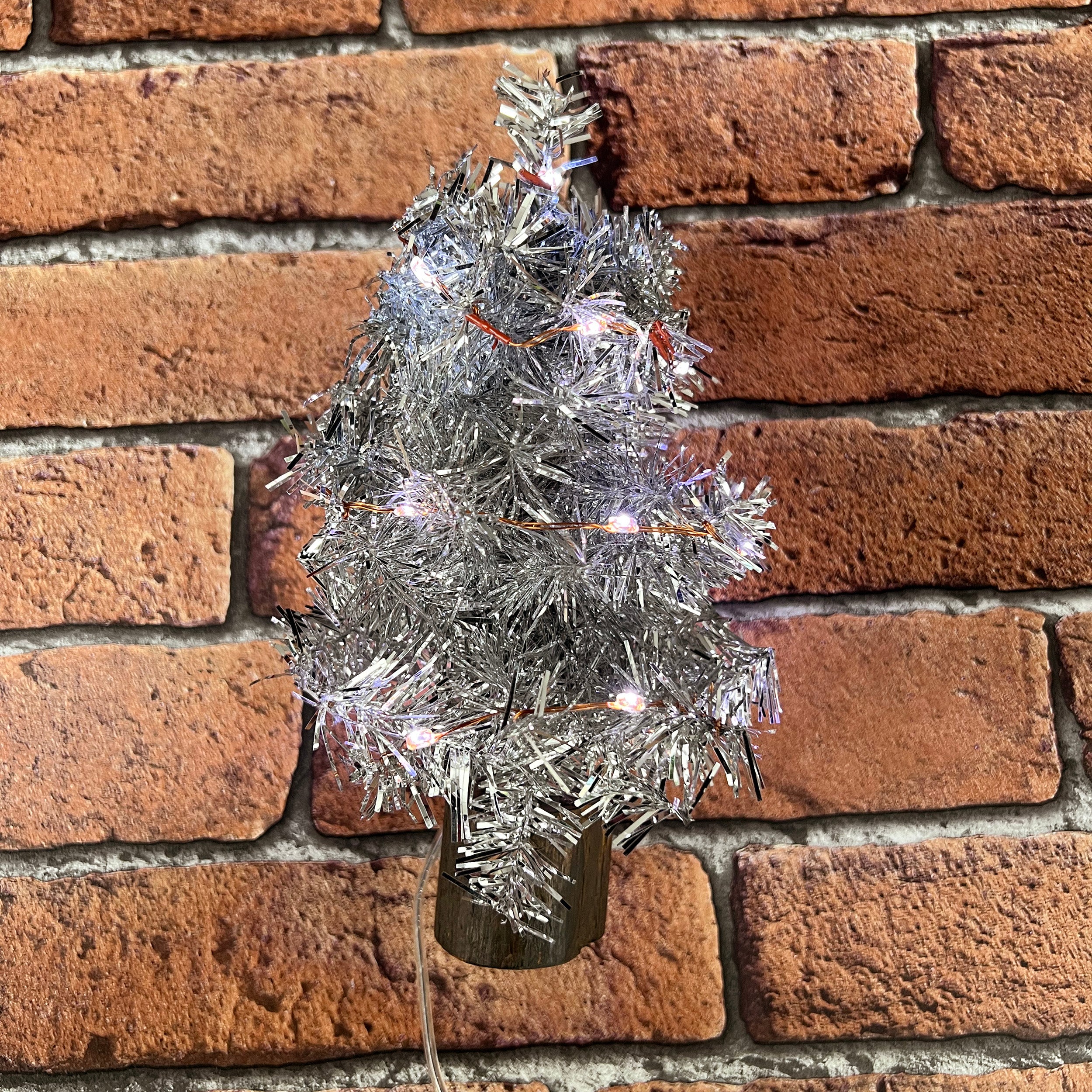 Konstsmide USB Christmas Lights Tinsel Tree with 20 White LEDs, One Size,