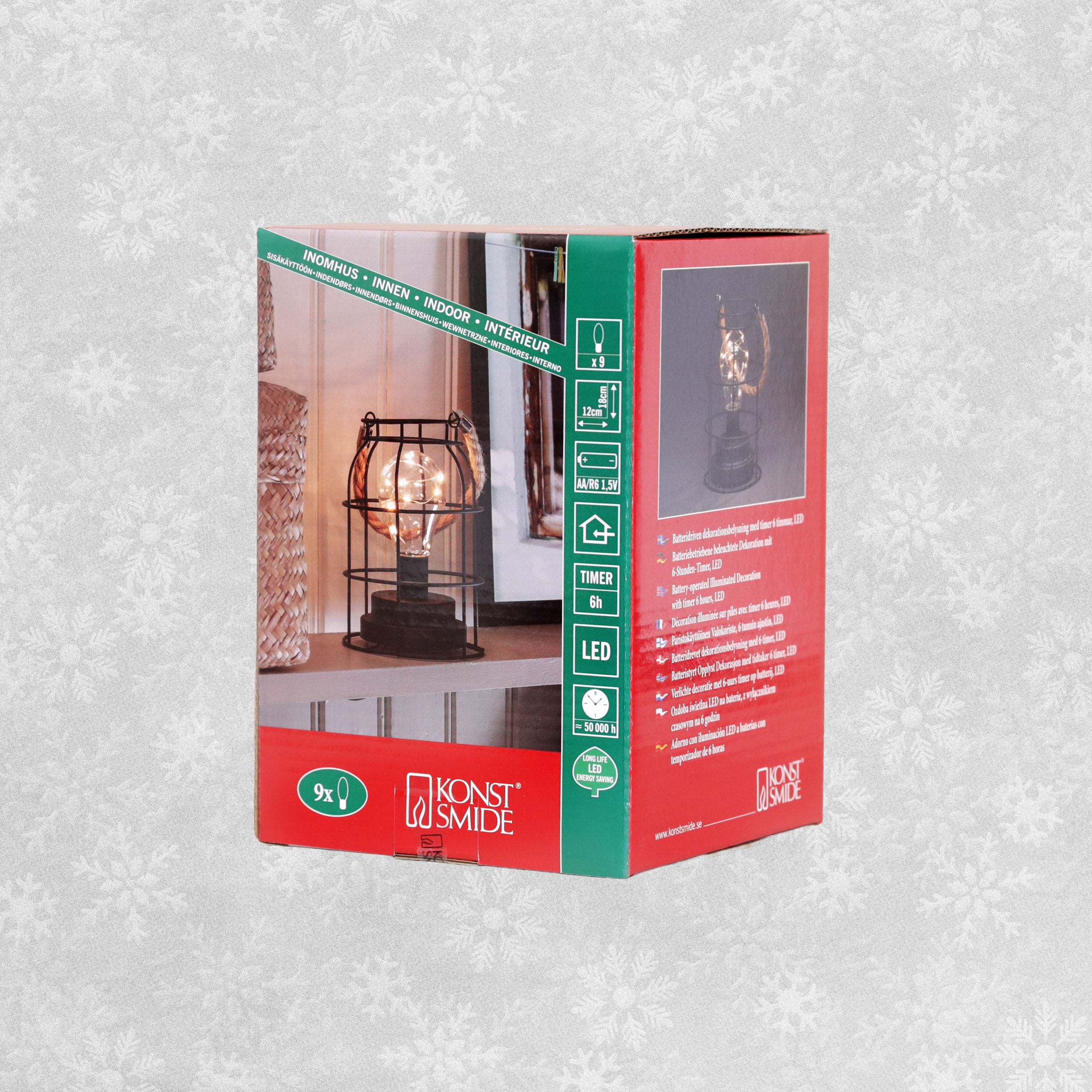 Konstsmide Illuminated Decoration LED Round Metal Lantern