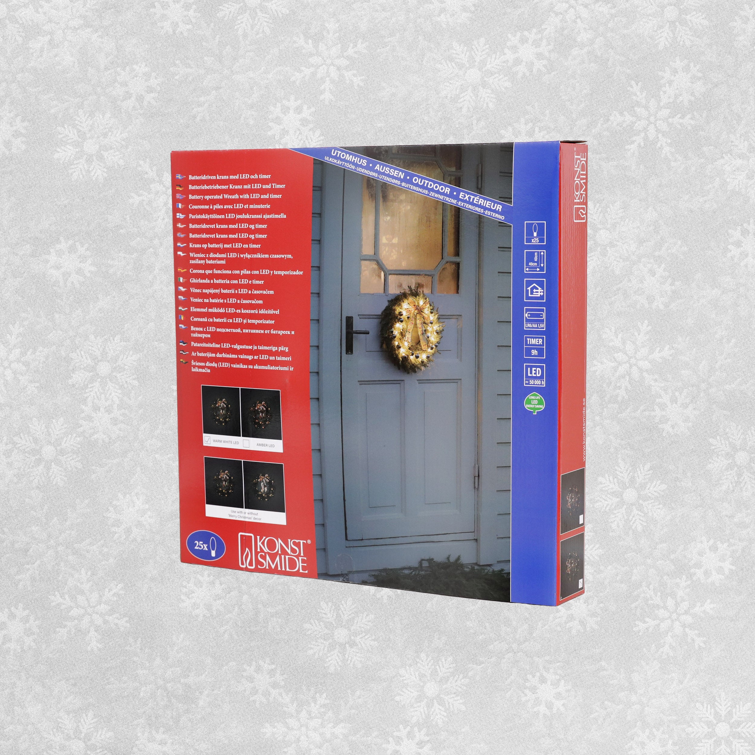 Konstsmide Christmas 40cm Amber LED Spruce Wreath Decoration