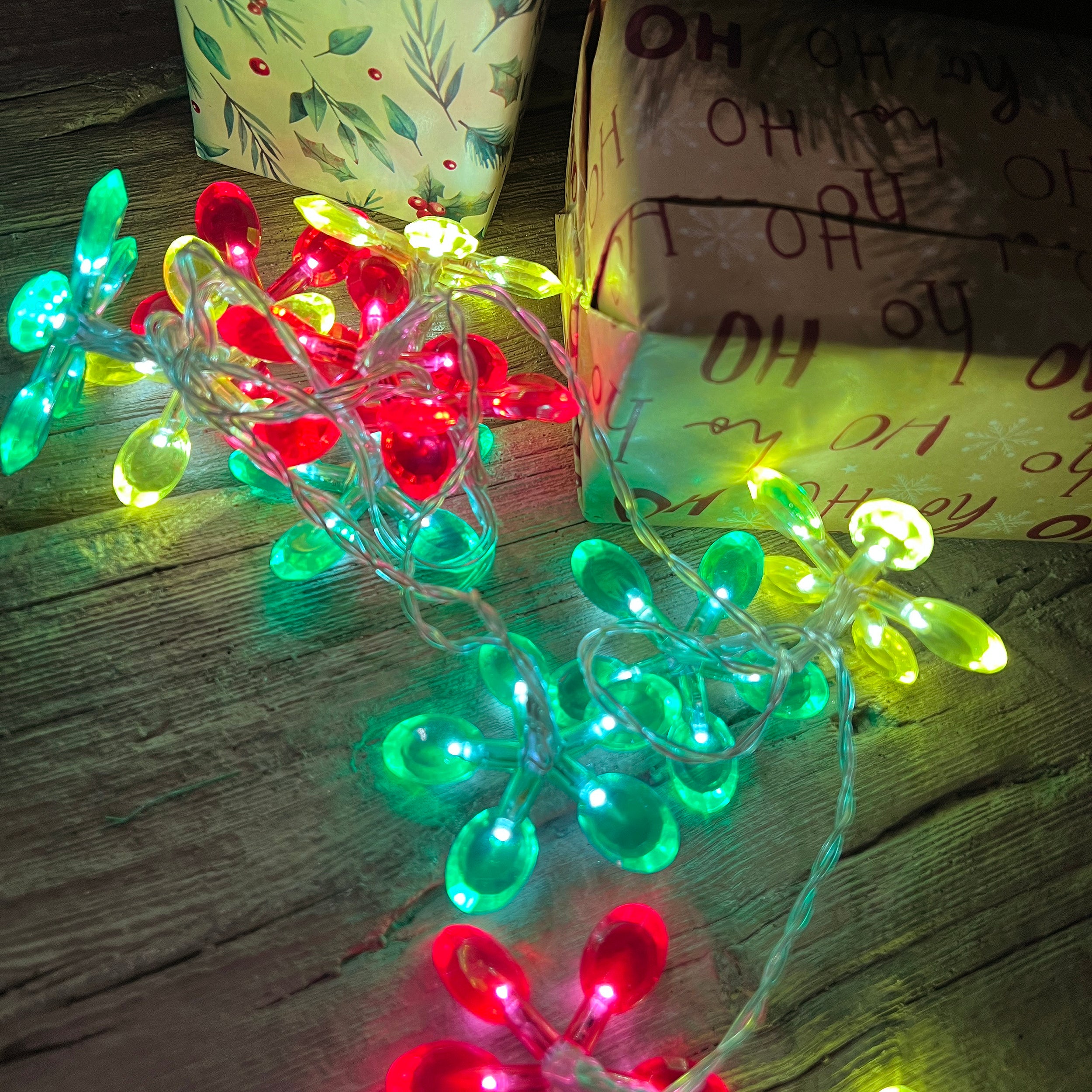 Konstsmide Christmas lights - 12 coloured flowers / 60 lights