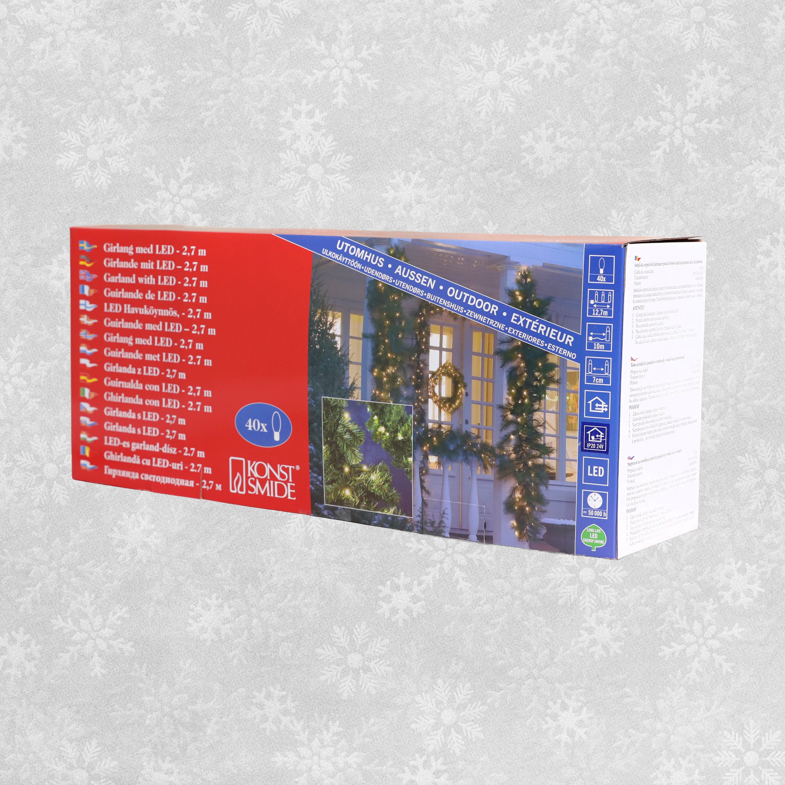 40 LED Warm White Outdoor Garland 2.7M