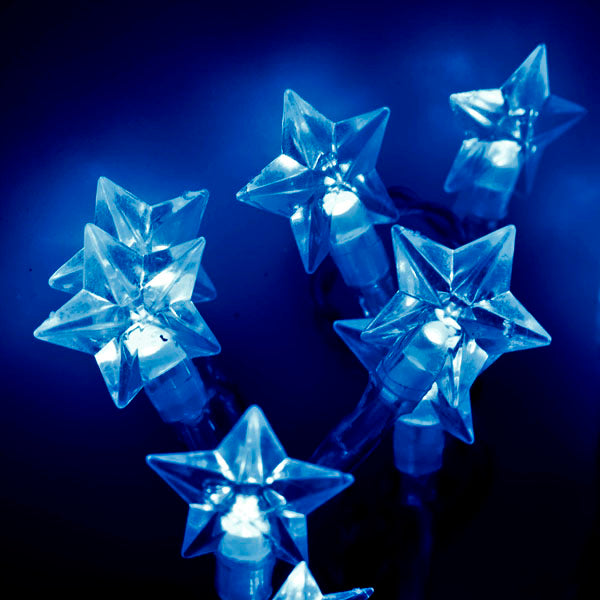 Konstsmide Christmas Lights - 40 Blue Star lights Indoor and Outdoor use