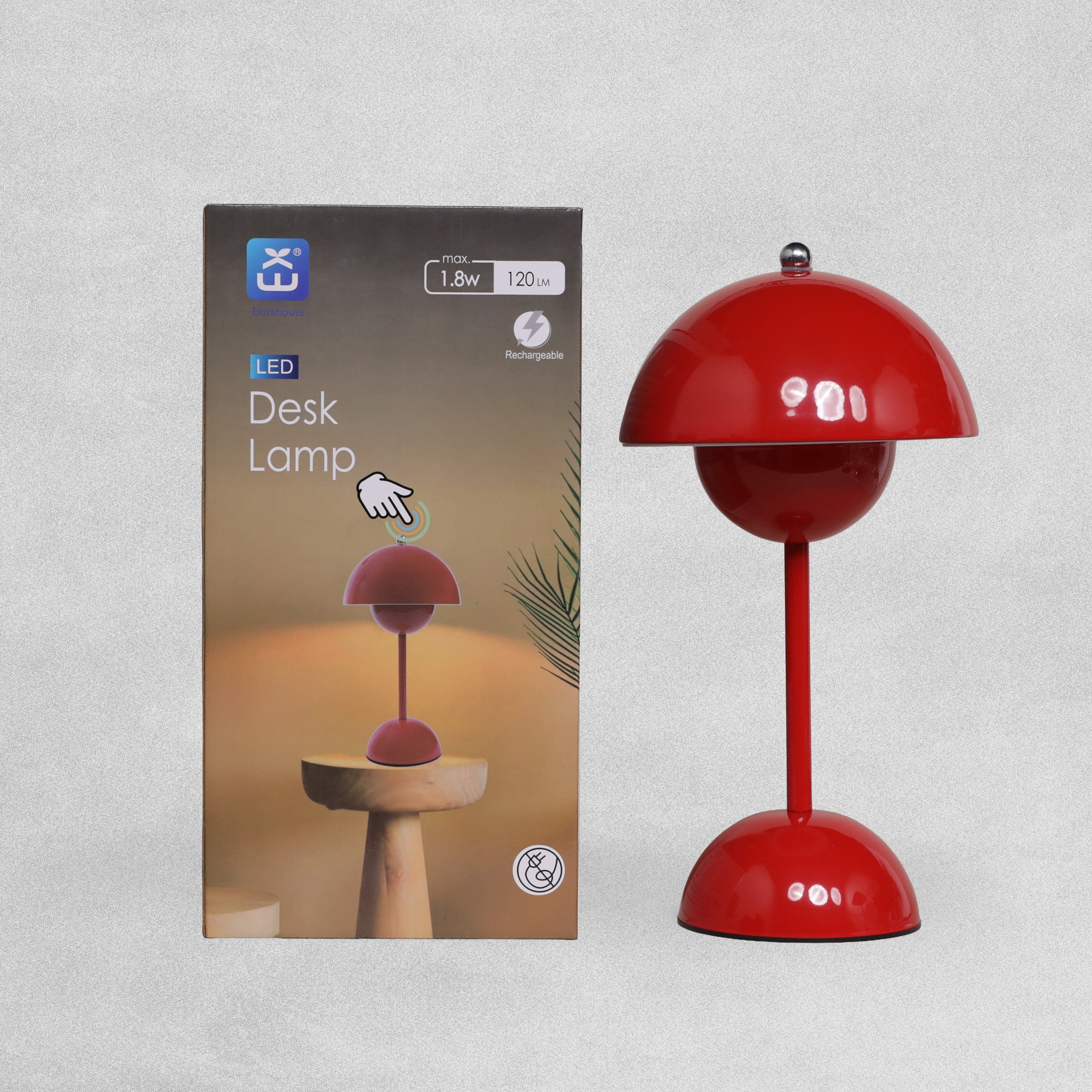 Extra House Led Red Desk Lamp 1.8w 120 LM-3 Colour Change-Rechargeable