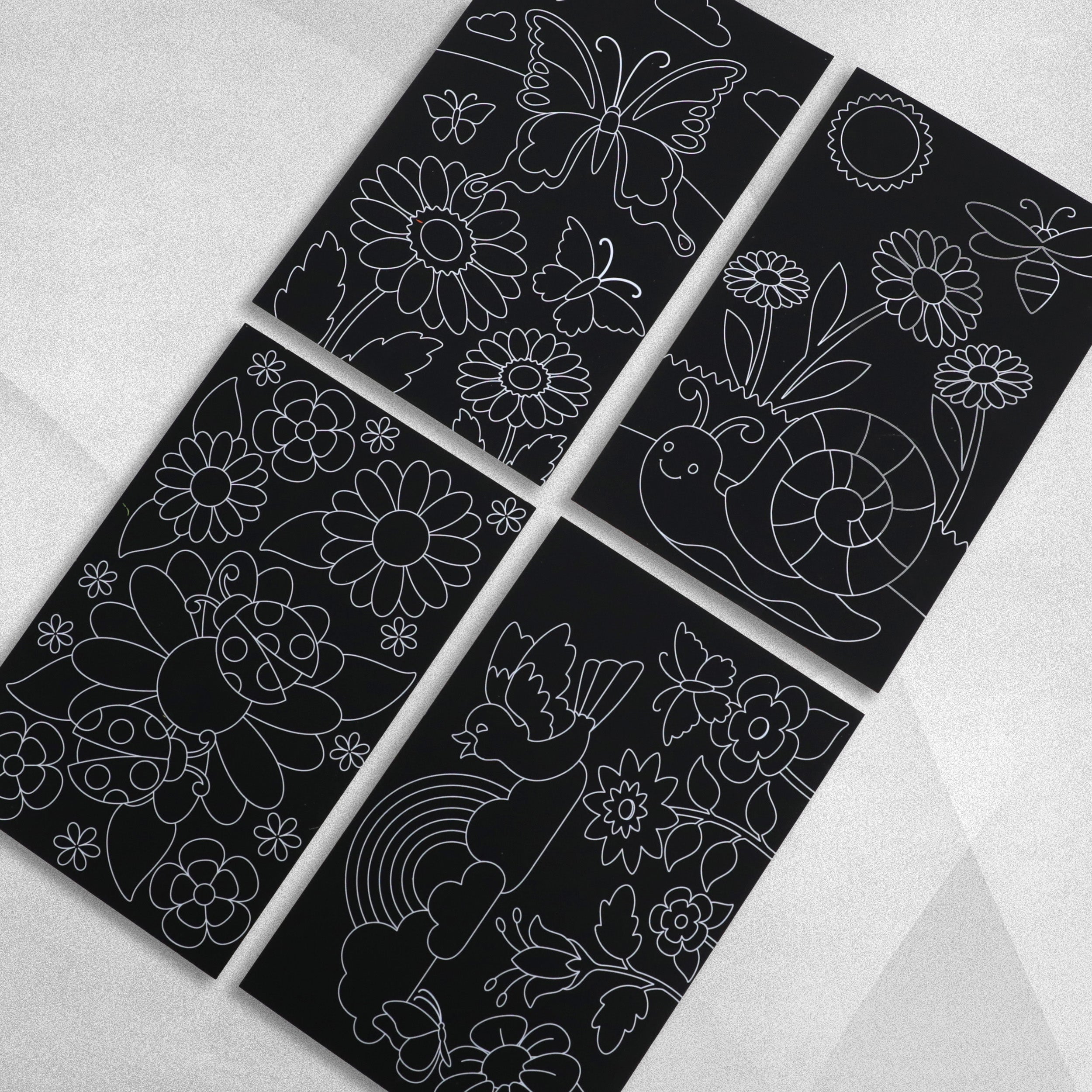 Melissa & Doug Butterflies and Flowers Scratch Art - 4pcs