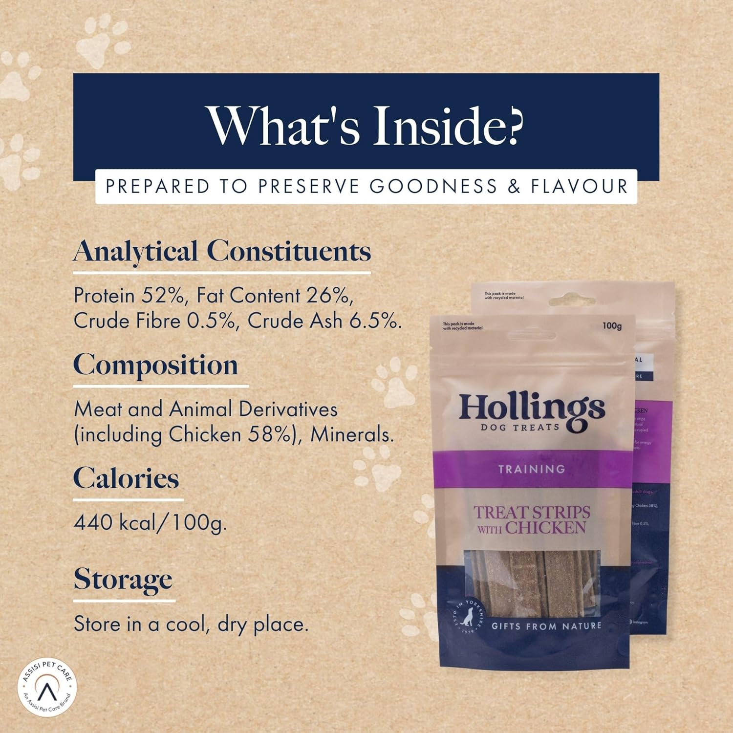 Hollings Training Treat Strips with Chicken - 100g