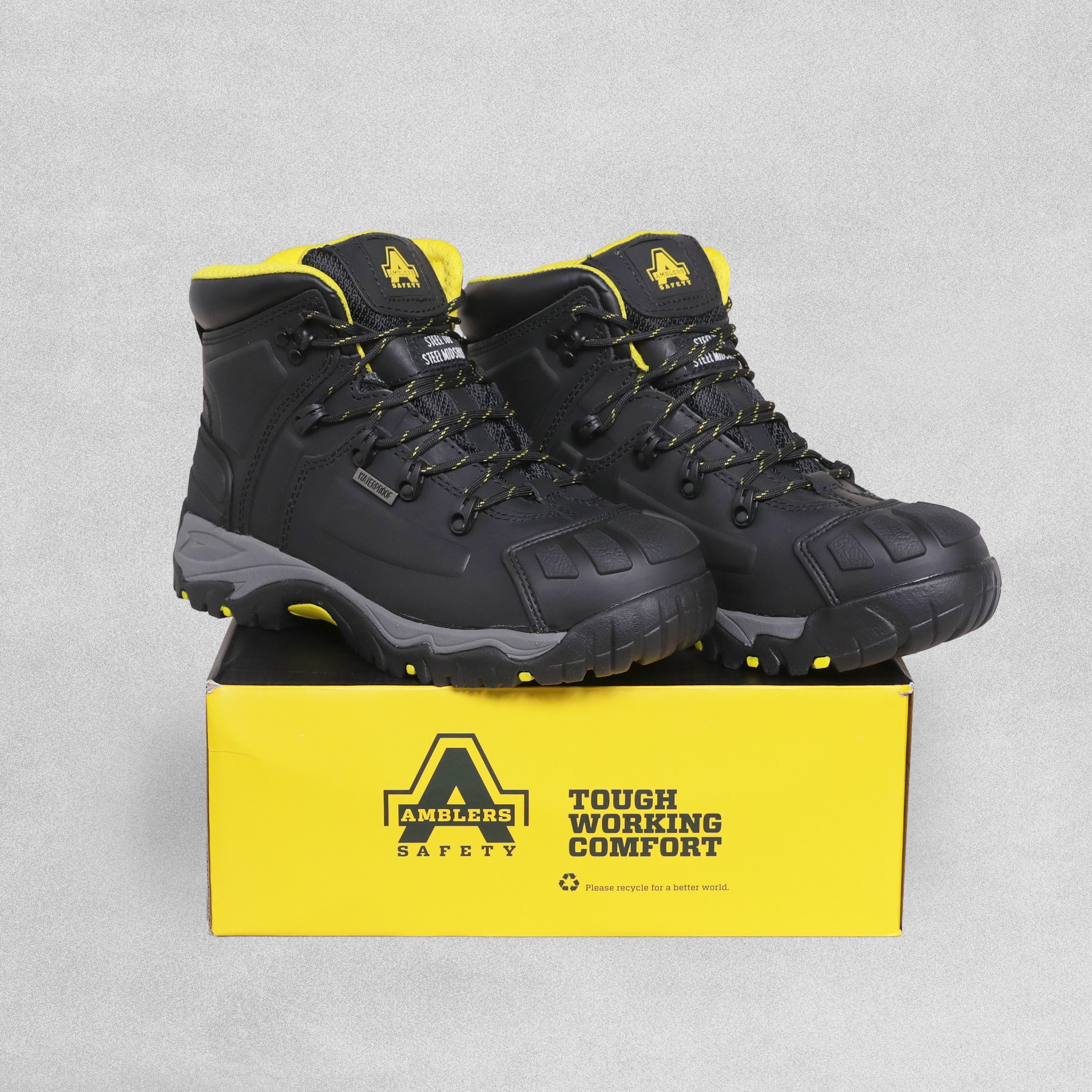 Amblers AS803 Waterproof Wide Fit Safety Work Boots Black VARIOUS SIZES