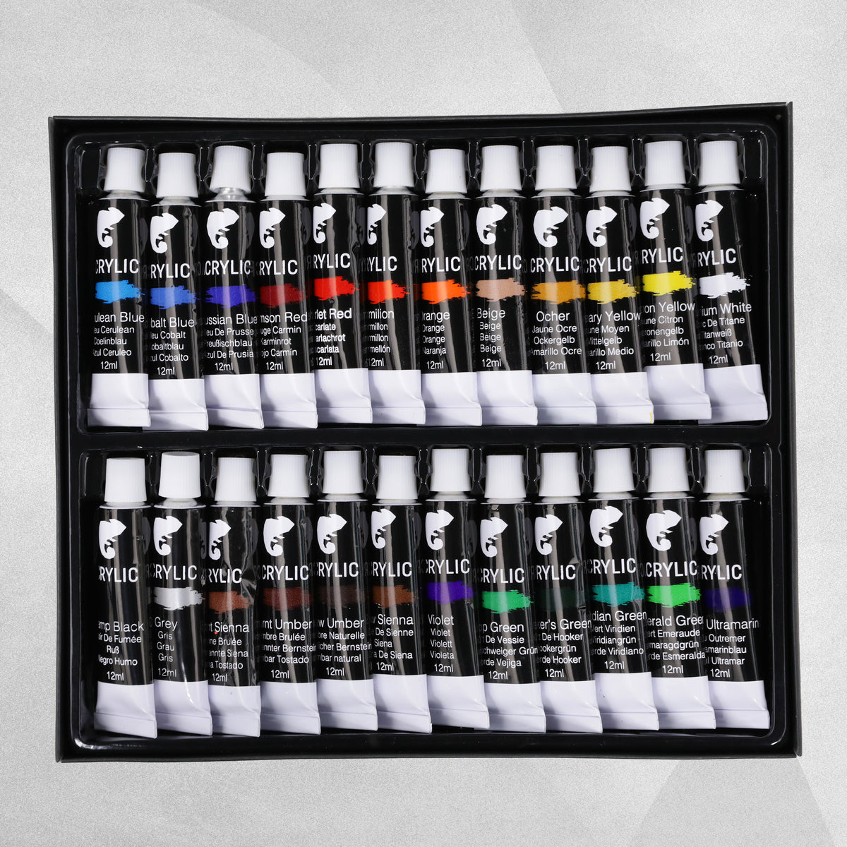 Zenacolor Acrylic Paint Set - Pack of 24 12ml Tubes