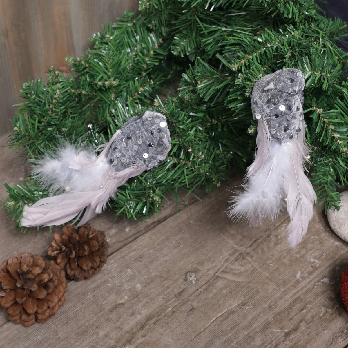 Three Kings Glitterbirds Clip on Christmas Decorations - 18cm - 2 pack