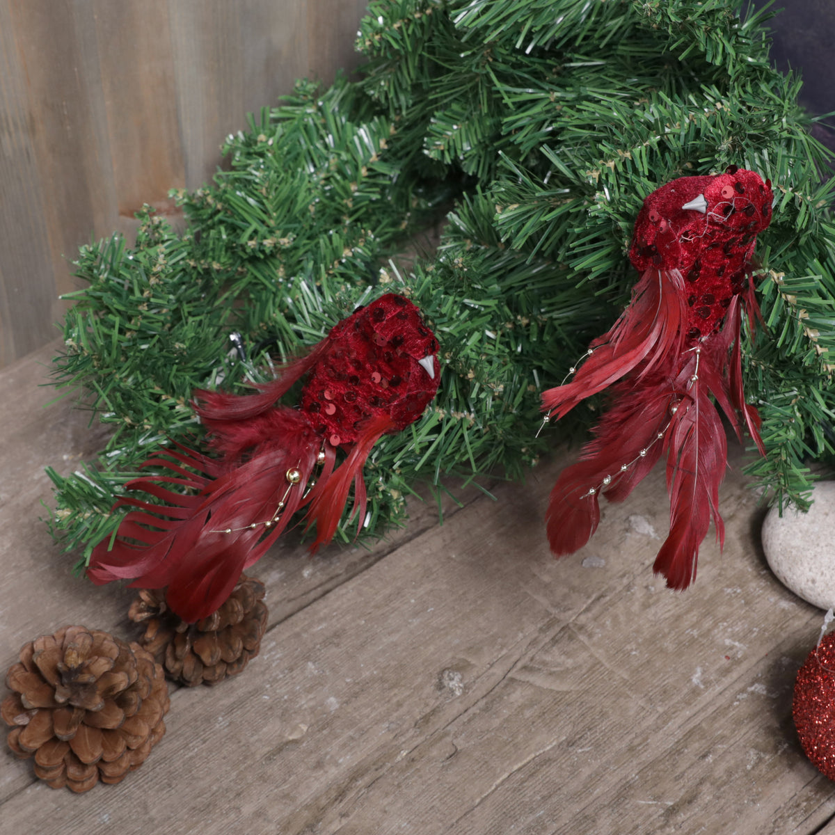 Three Kings Glitterbirds Clip on Christmas Decorations - 18cm - 2 pack