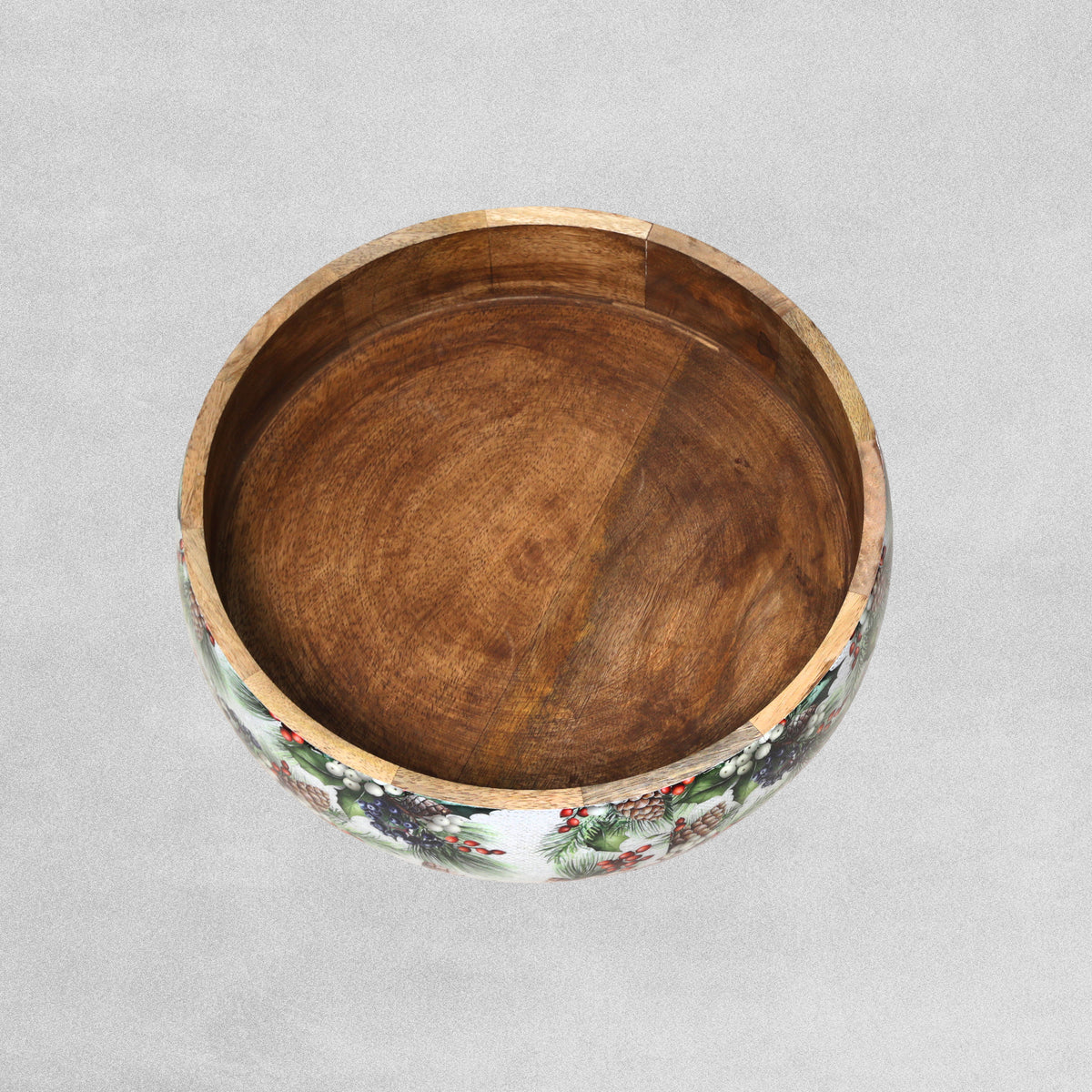 "Christmas Berries" Enamel & Mango Wood Serving Bowl - Various Sizes
