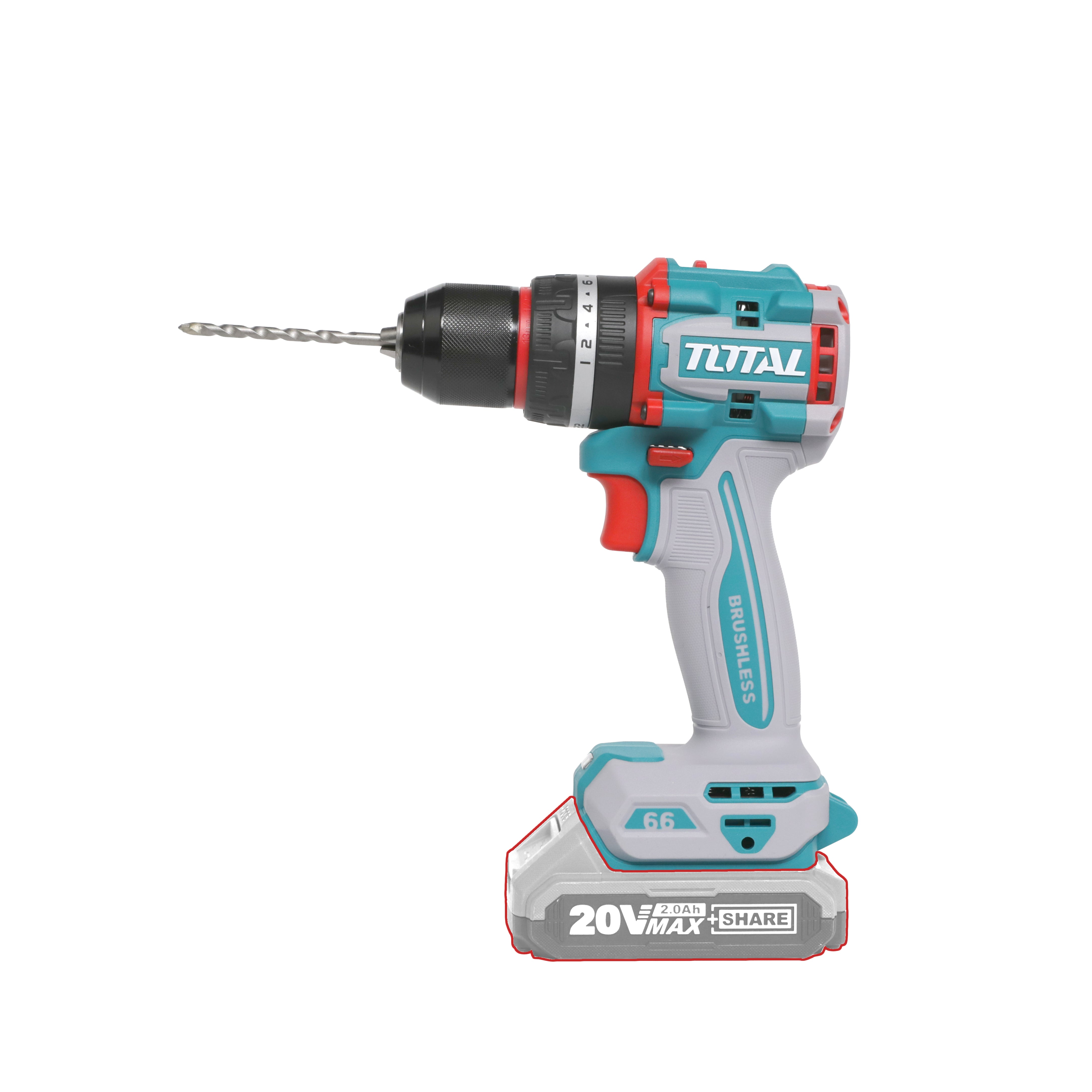 Total Li-Ion 20V Compact Brushless Cordless Impact Drill (Battery not included) - TIDLI206681