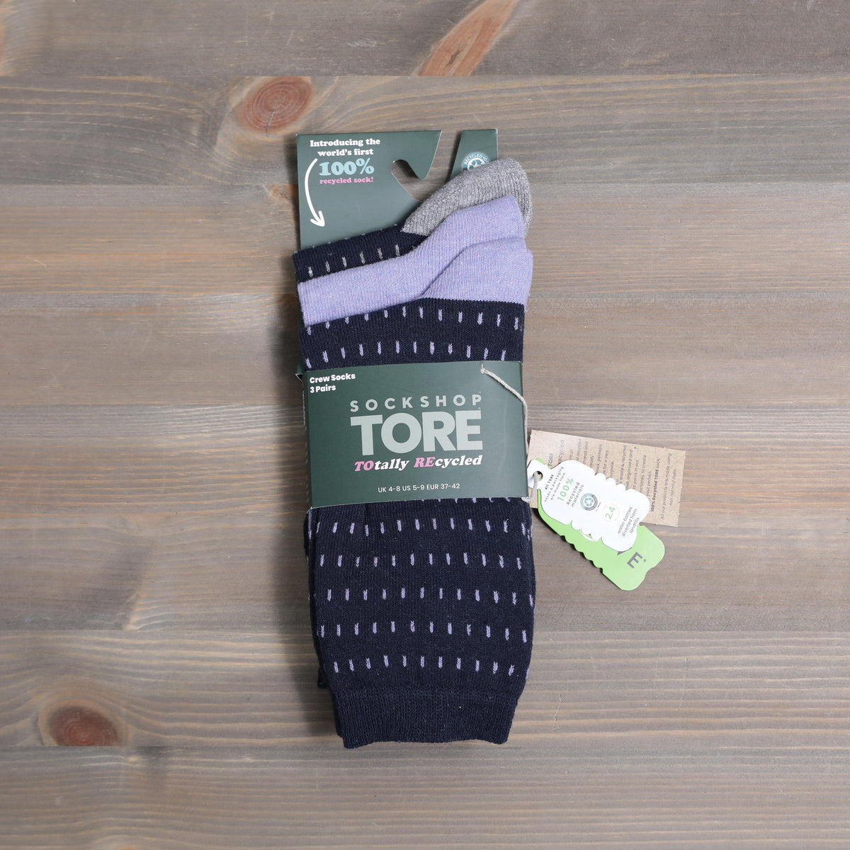 Sockshop Tore Crew Socks 3 Pairs Ladies 4-8 Small Dash Various Colours