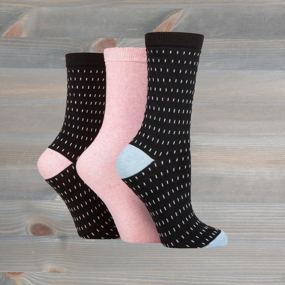 Sockshop Tore Crew Socks 3 Pairs Ladies 4-8 Small Dash Various Colours