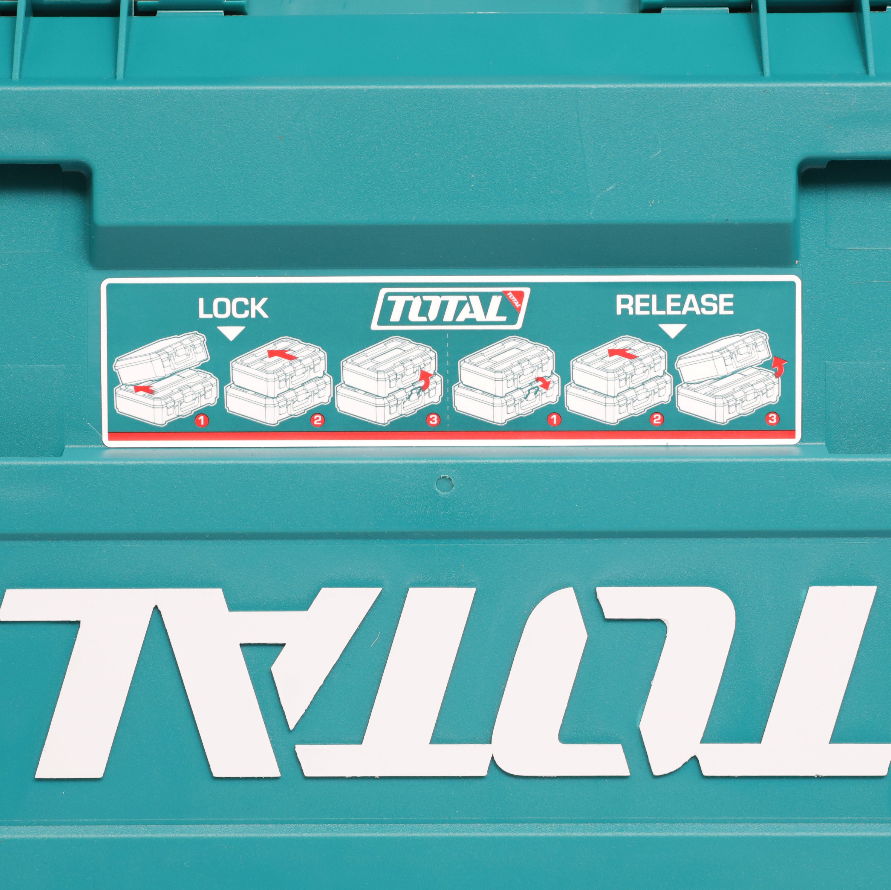 Total 19" Stackable Plastic Tool Box - 48cm x 32cm x 14.8cm - TPBXS102