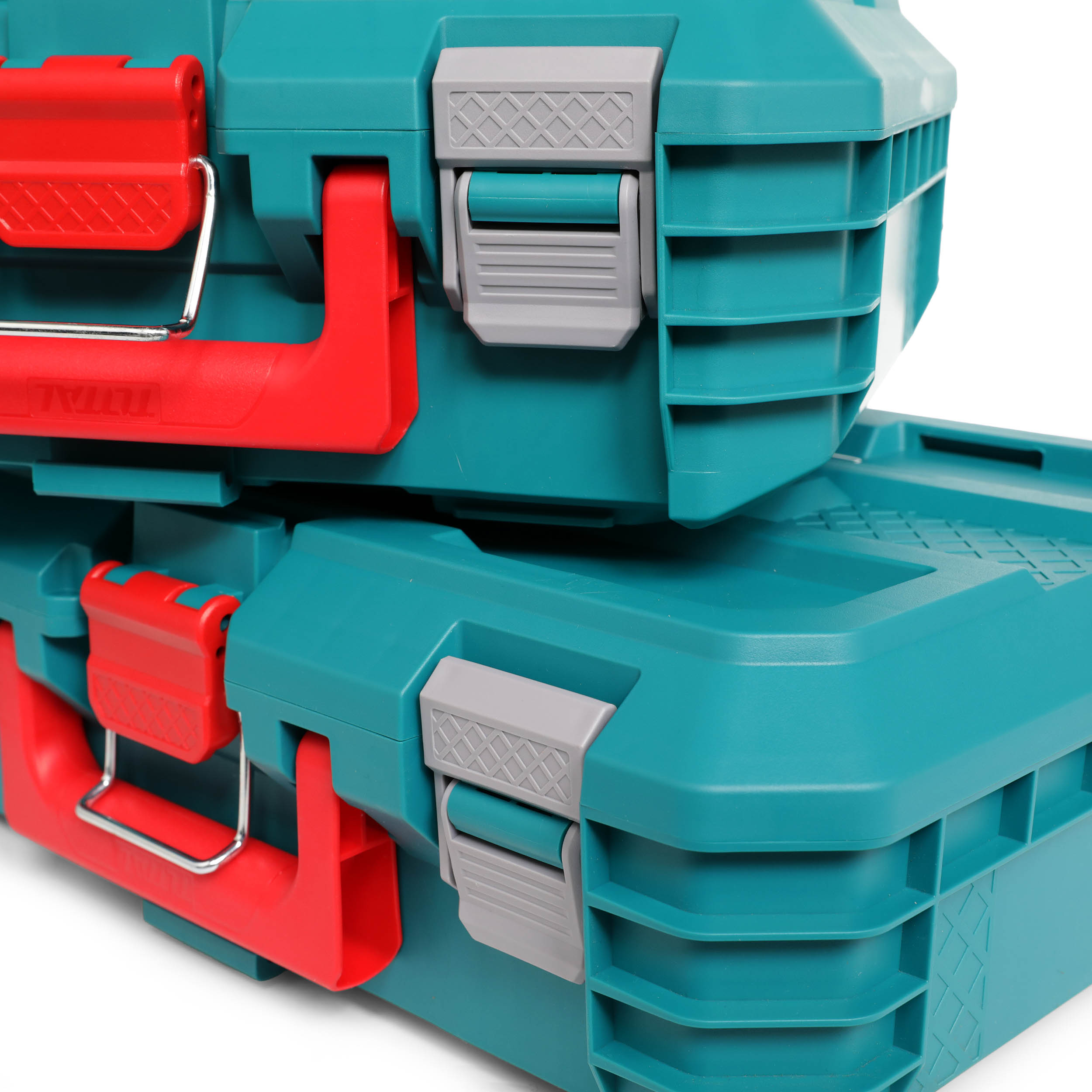 Total 19" Stackable Plastic Tool Box - 48cm x 32cm x 14.8cm - TPBXS102