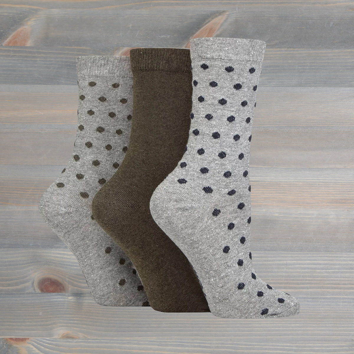 Sockshop Tore Crew Socks 3 Pairs Ladies 4-8 Spots Various Colours