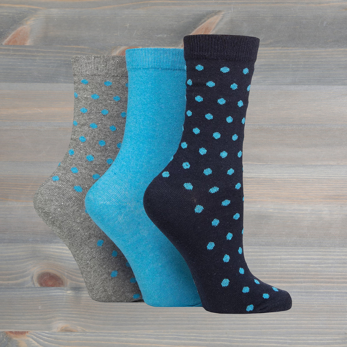 Sockshop Tore Crew Socks 3 Pairs Ladies 4-8 Spots Various Colours