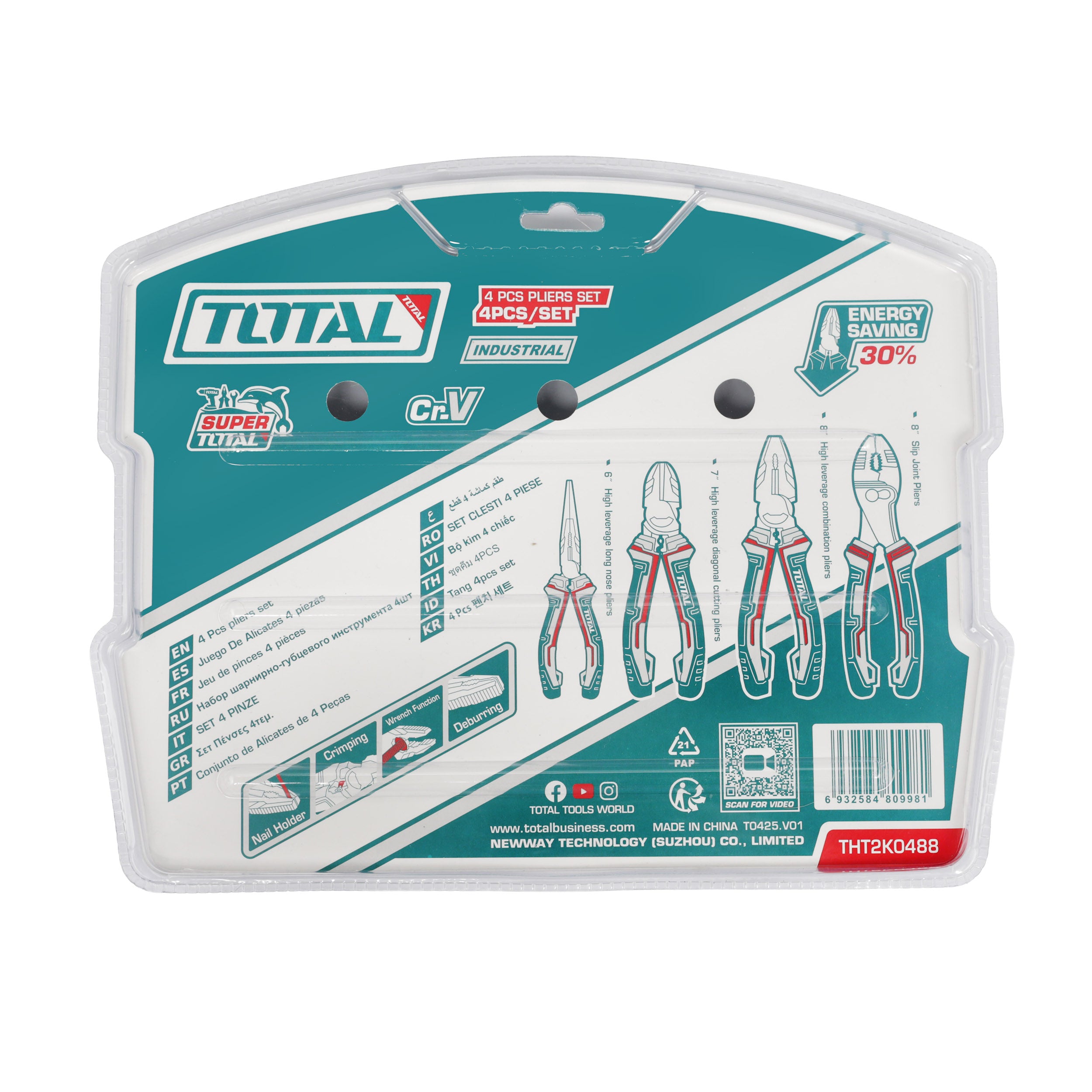 Total Pliers Set - 4pcs - THT2K0488
