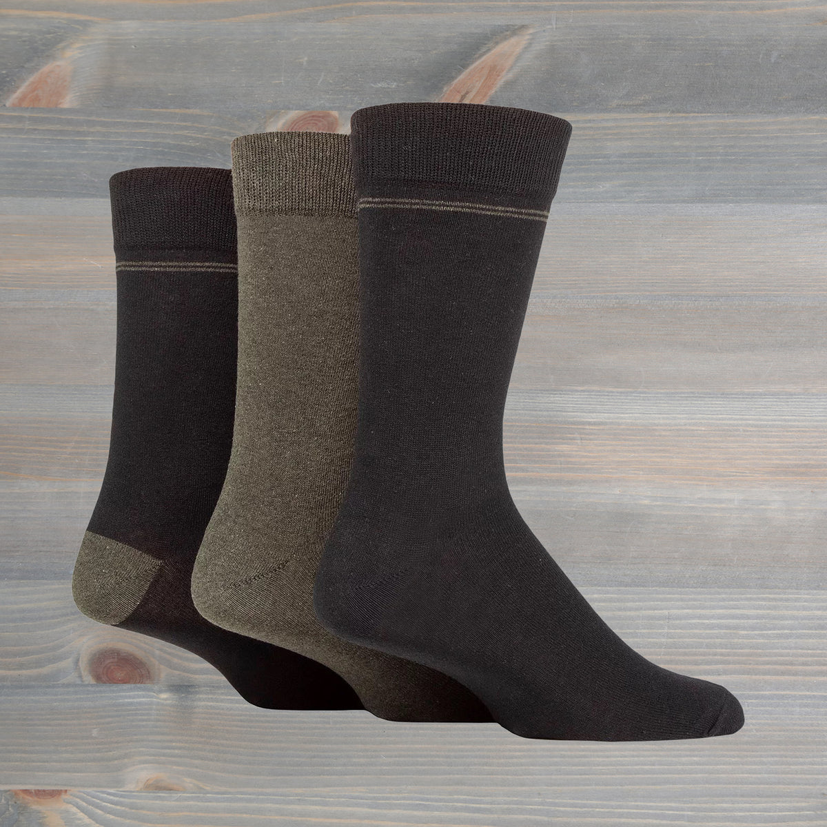 Sockshop Tore Jacquard Stripe Crew Socks 3 Pairs Mens 7-11 Various Colours