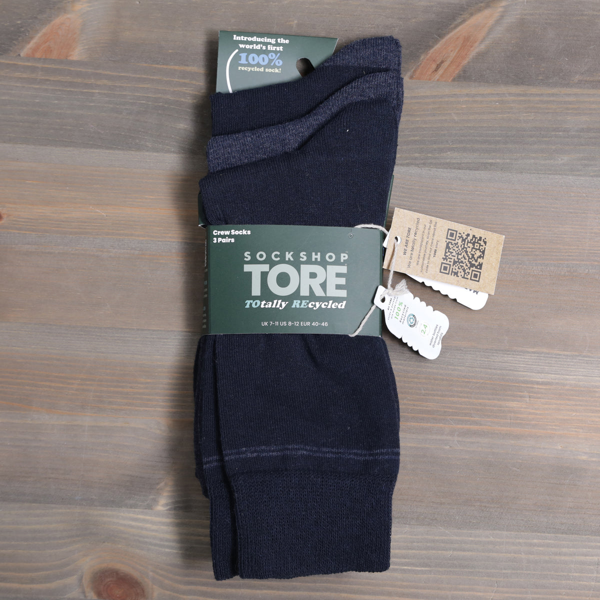 Sockshop Tore Jacquard Stripe Crew Socks 3 Pairs Mens 7-11 Various Colours