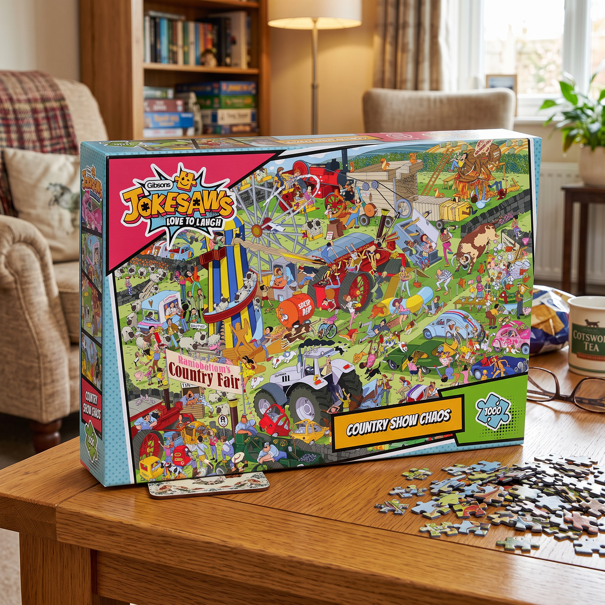 Gibsons Jokesaws Jigsaw Puzzle - 'Country Show Chaos' - 1000 pieces