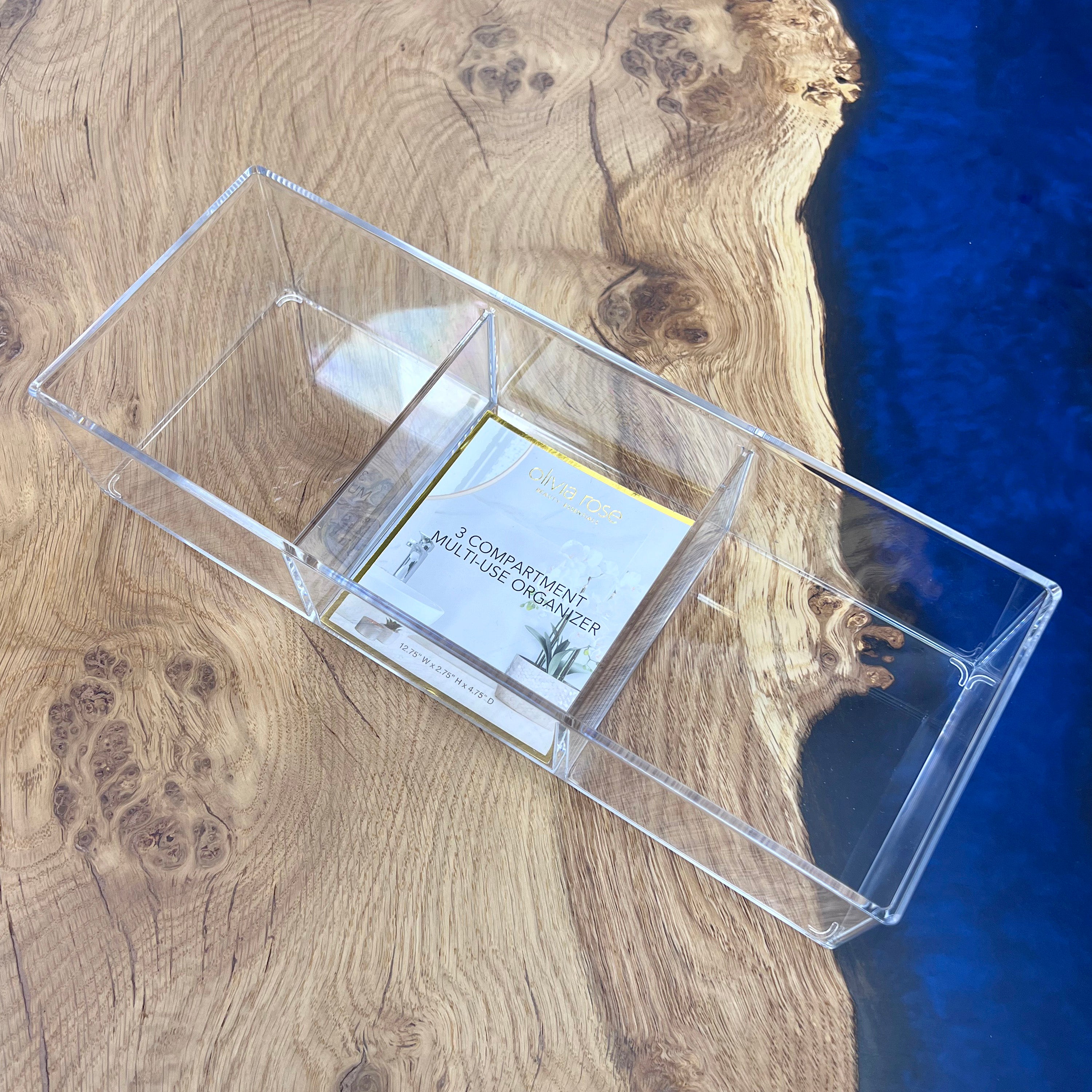 Olivia Rose 3 Compartment Multi-Use Organizer- 12.75"W x 2.75"H x 4.75"D