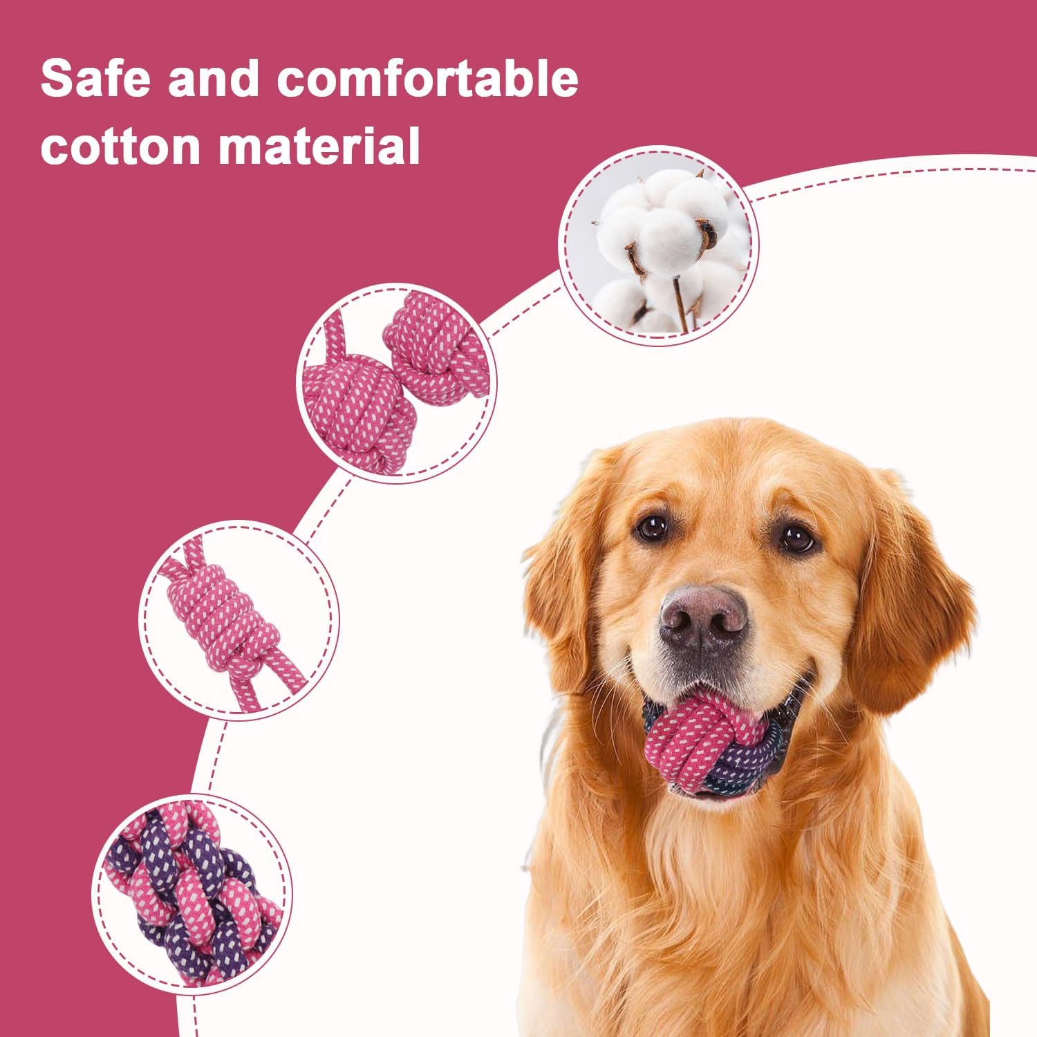 Dog Rope Toy Packs - 5pcs - Various Colours Available