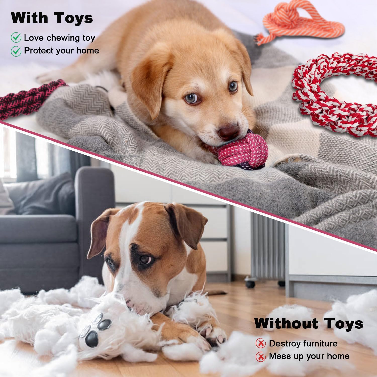 Dog Rope Toy Packs - 5pcs - Various Colours Available