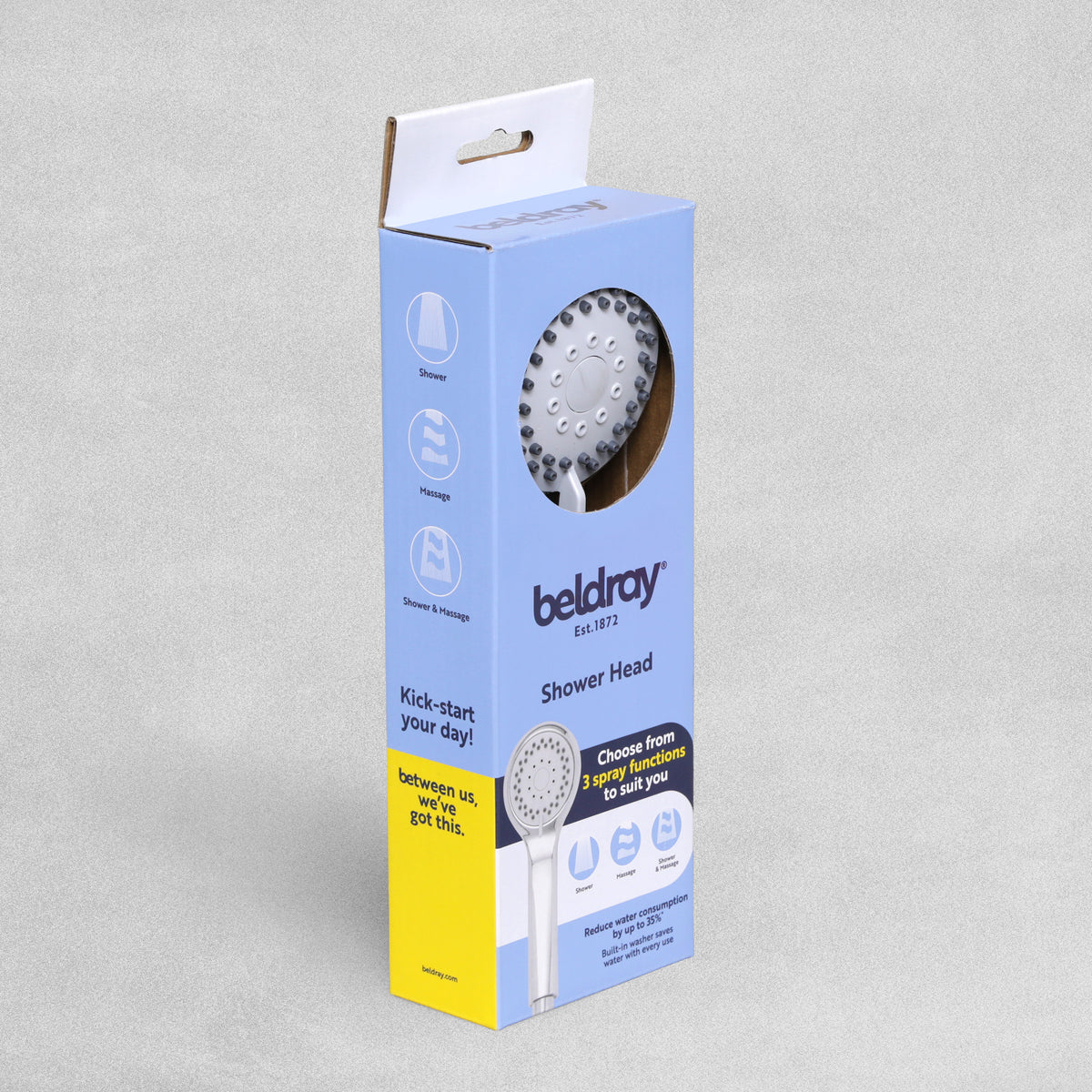Beldray Shower Head 3 Function - Chrome