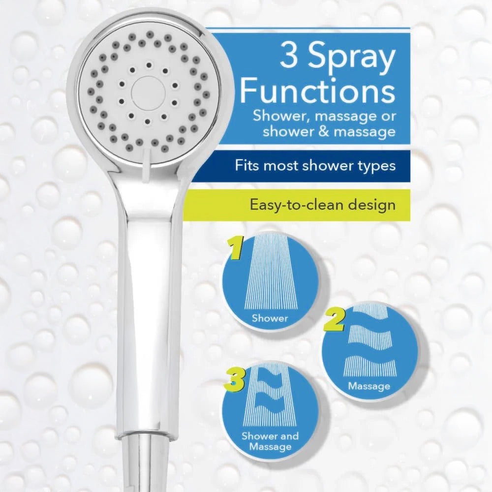 Beldray Shower Head 3 Function - Chrome