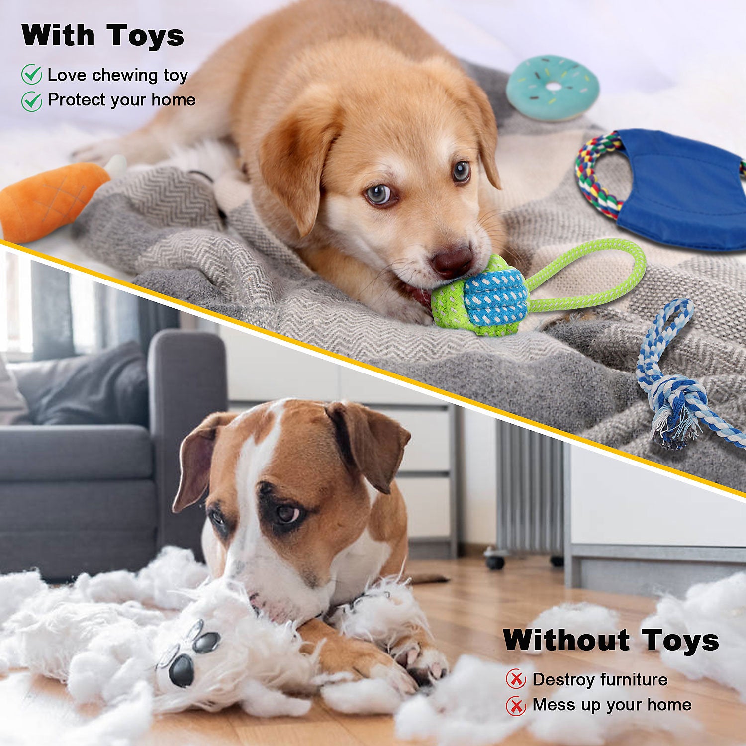 Dog Rope Toy Packs - 8pcs