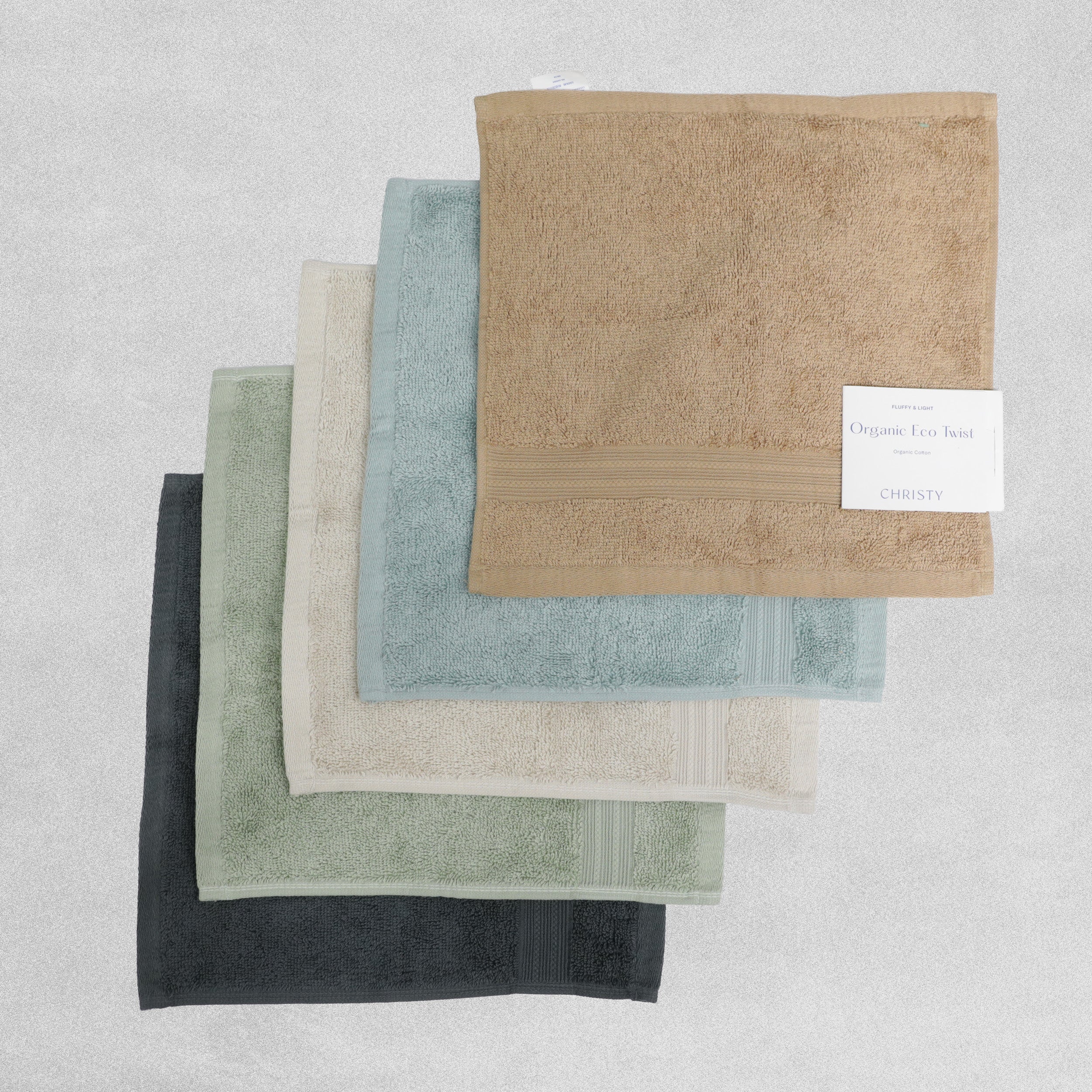 Christy Organic Eco Twist Face Towel 30 x 30cm various colours