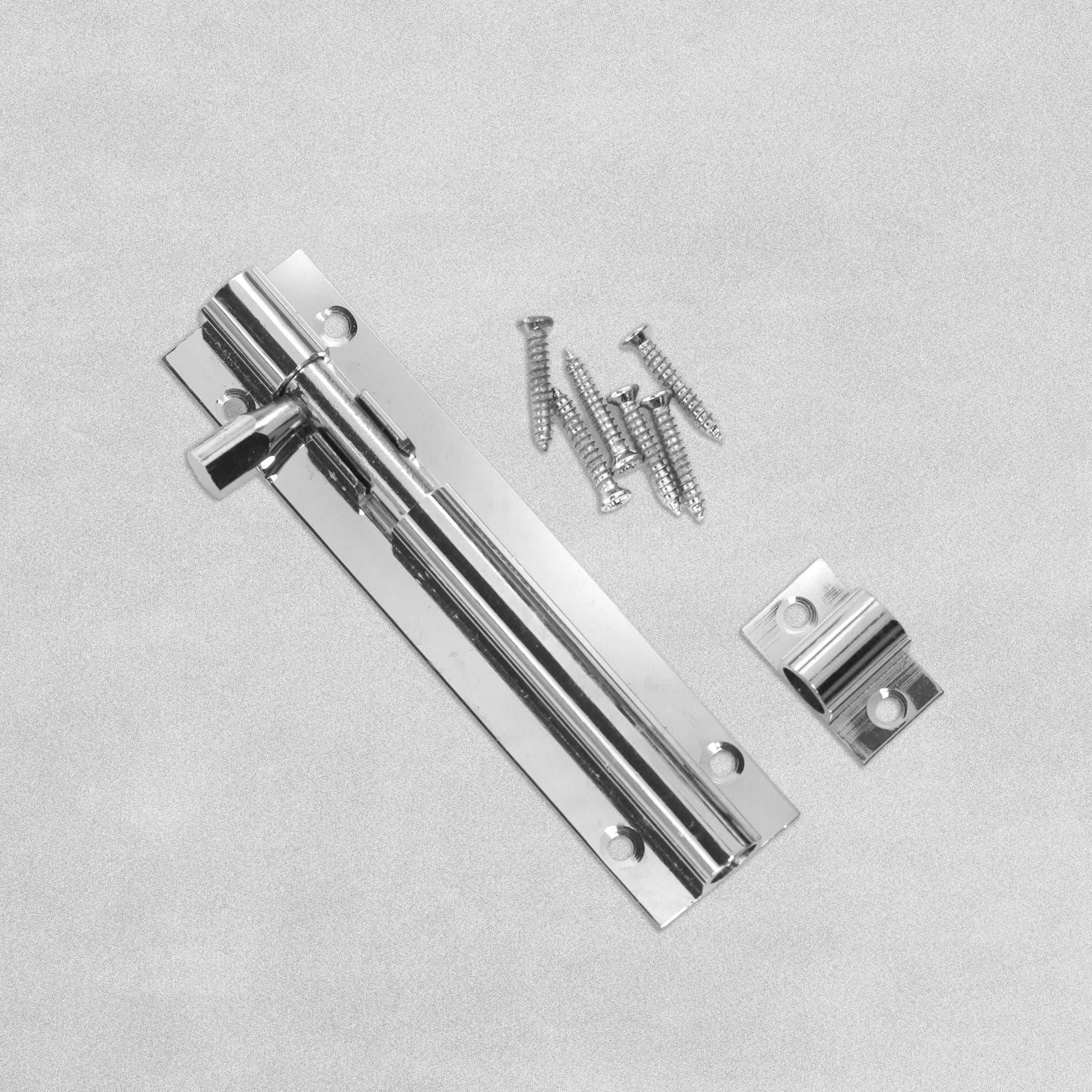 Barrel Door Bolt Polished Chrome 4"