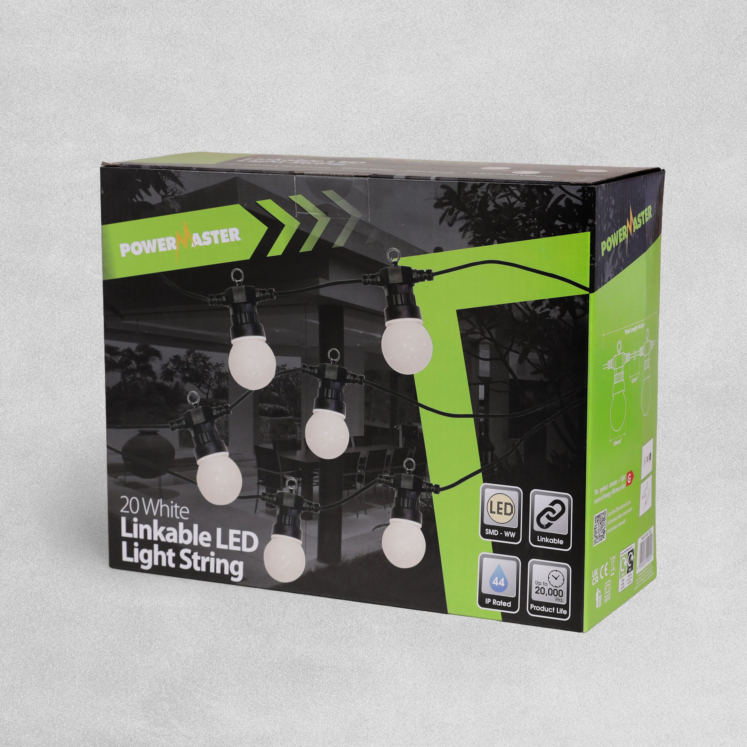 PowerMaster 20 Linkable LED String Lights - Various Colours Available