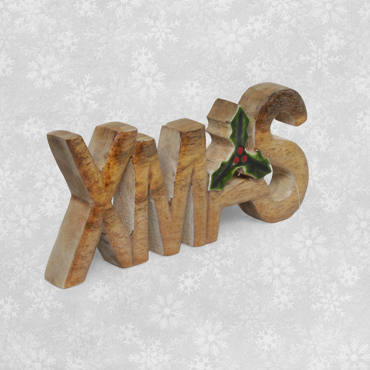 Handcrafted Wooden 'XMAS' Decoration 23cm x 10cm