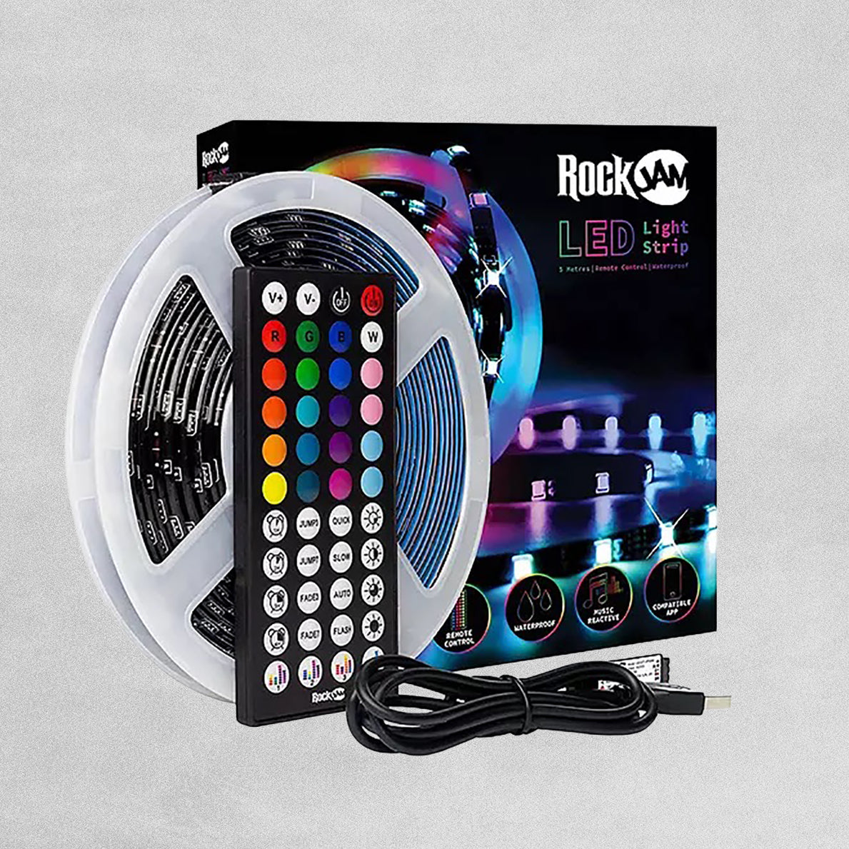 Rock Jam LED Light Strip Multi Colour With Remote 5m